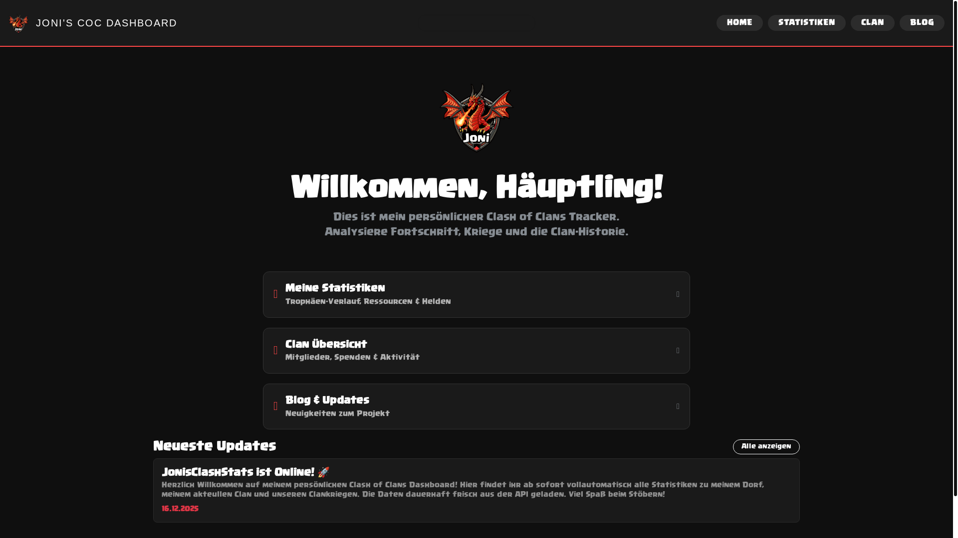 website screenshot of https://jonisclashstats.de/