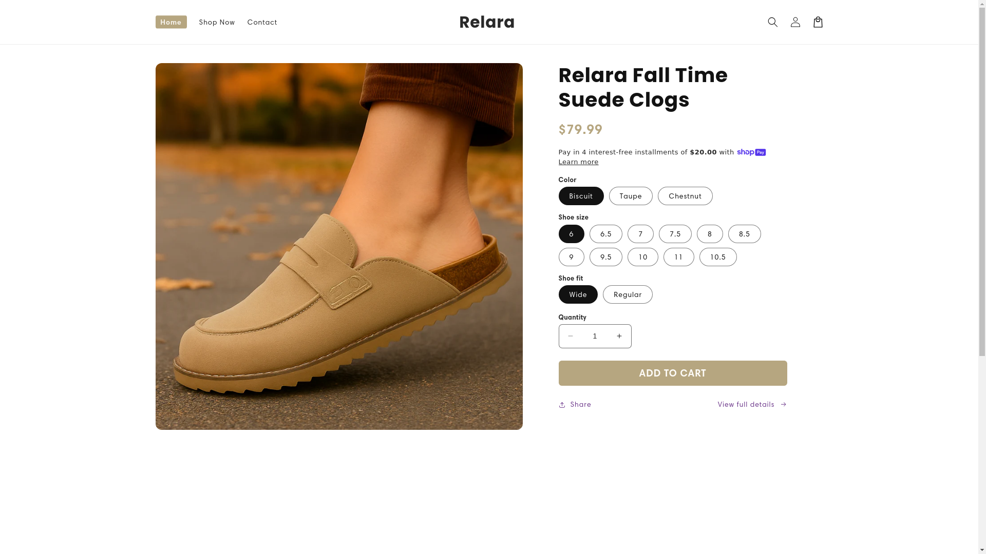 website screenshot of https://relaraclogs.com/