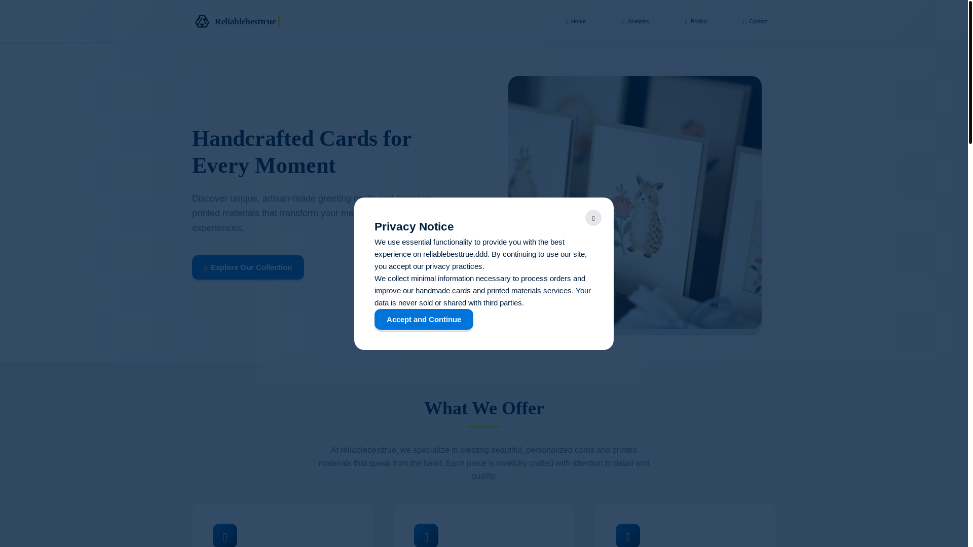 website screenshot of https://reliablebesttrue.world/