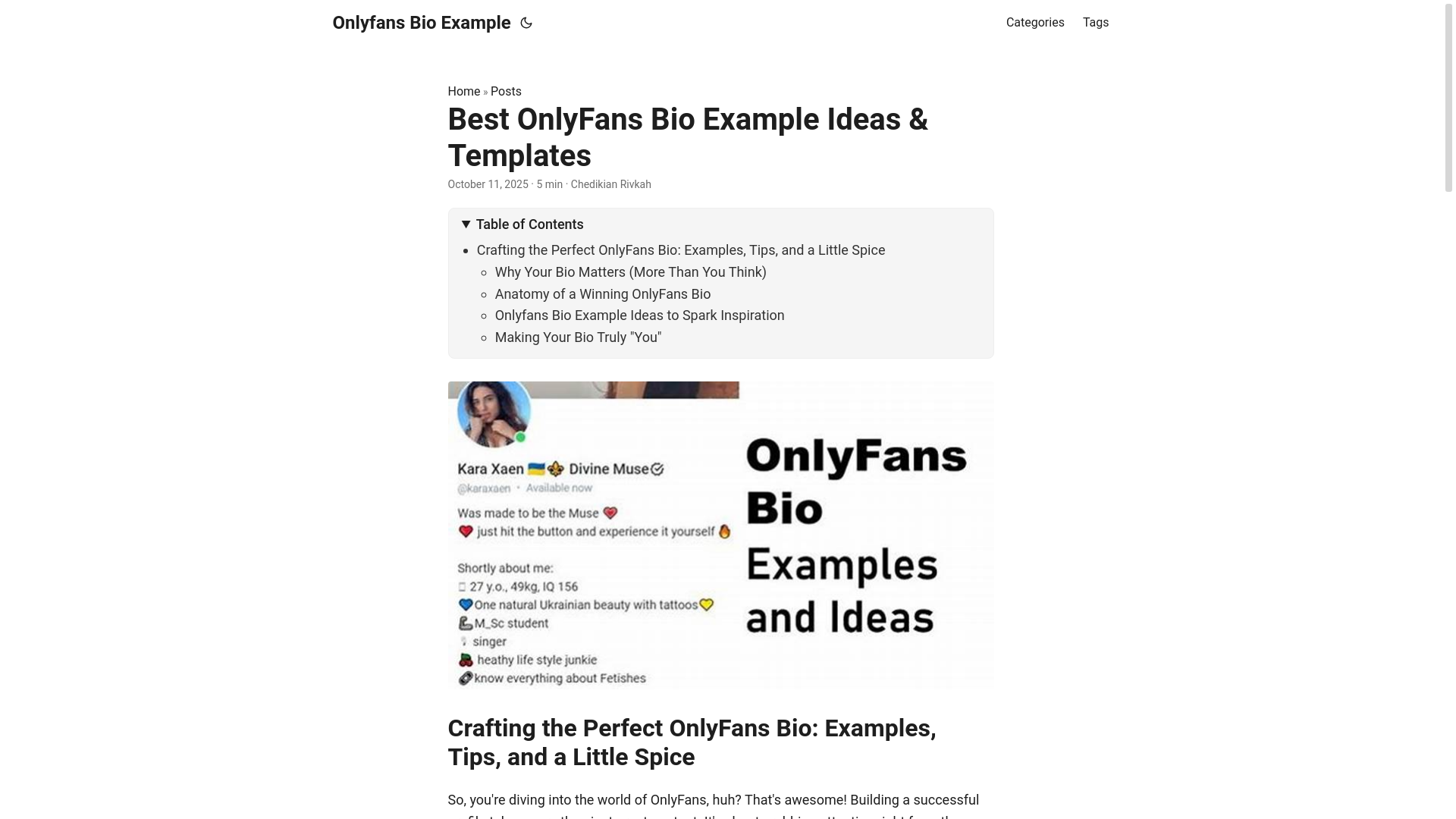 website screenshot of https://onlyfans-bio-example.pages.dev/