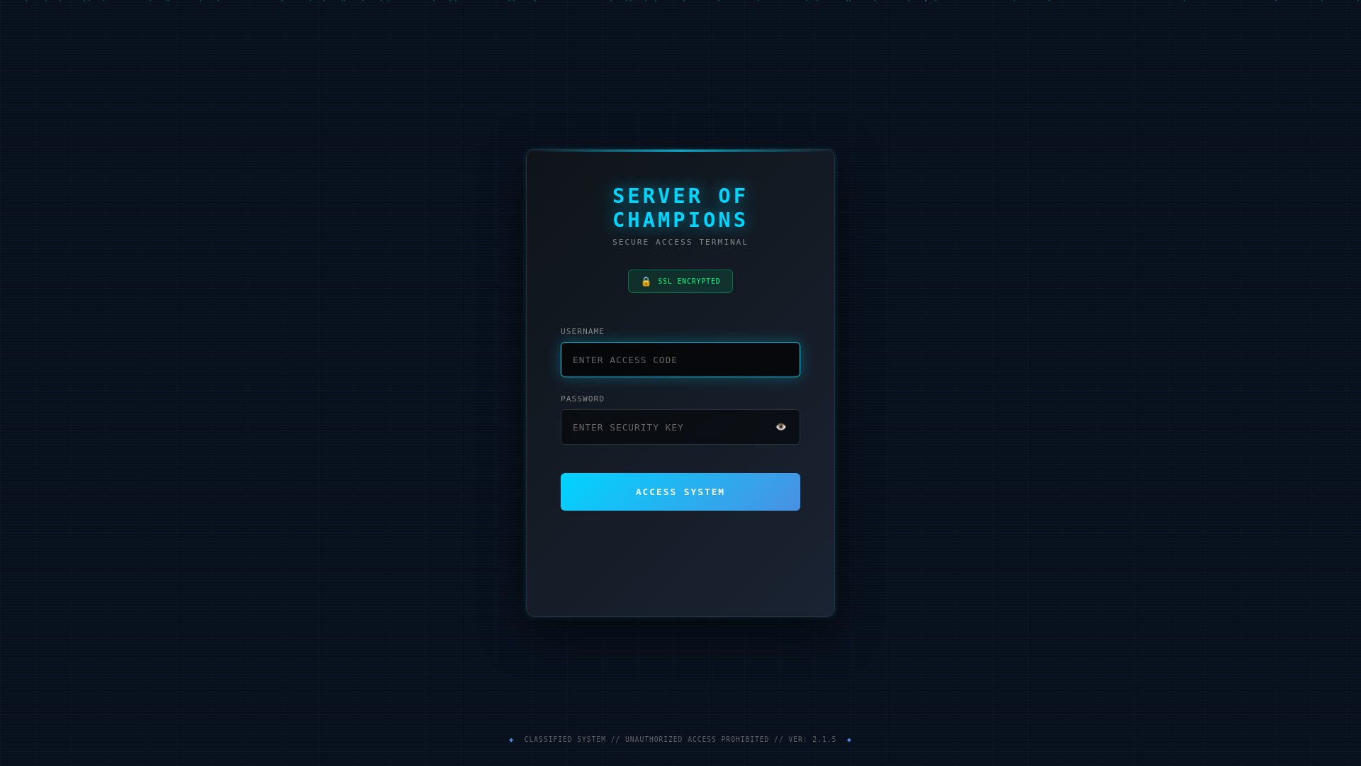 website screenshot of https://serverofchamps11.pages.dev/