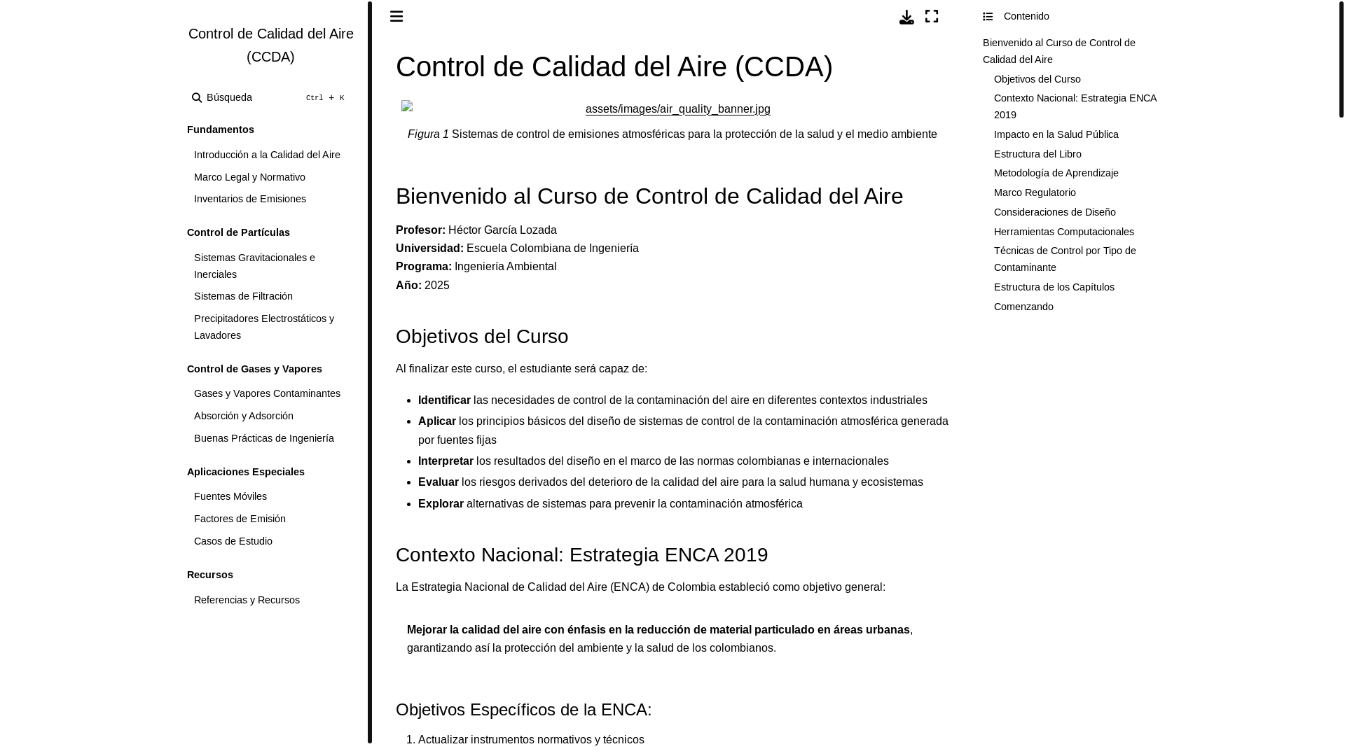 website screenshot of https://control-de-calidad-del-aire.pages.dev/