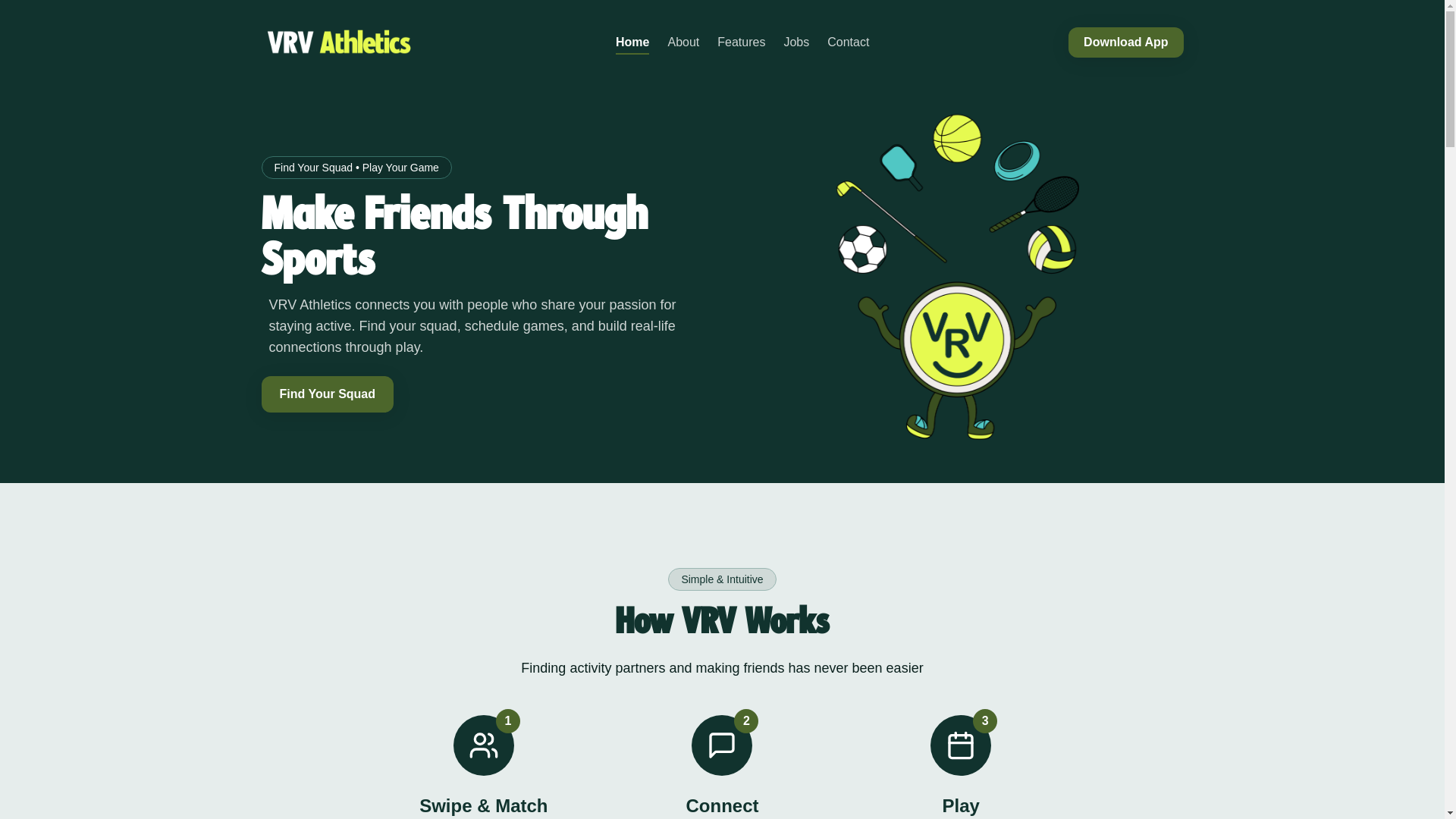 website screenshot of https://vrv-athletics-reimagined.pages.dev/
