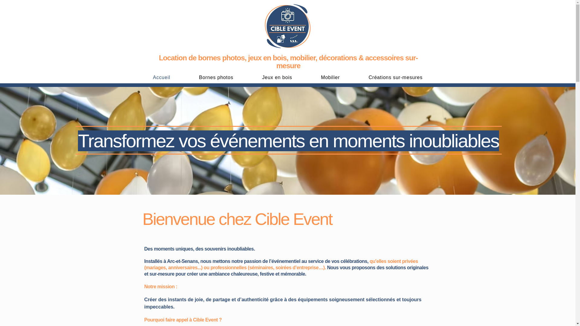 website screenshot of https://cible-event.fr/