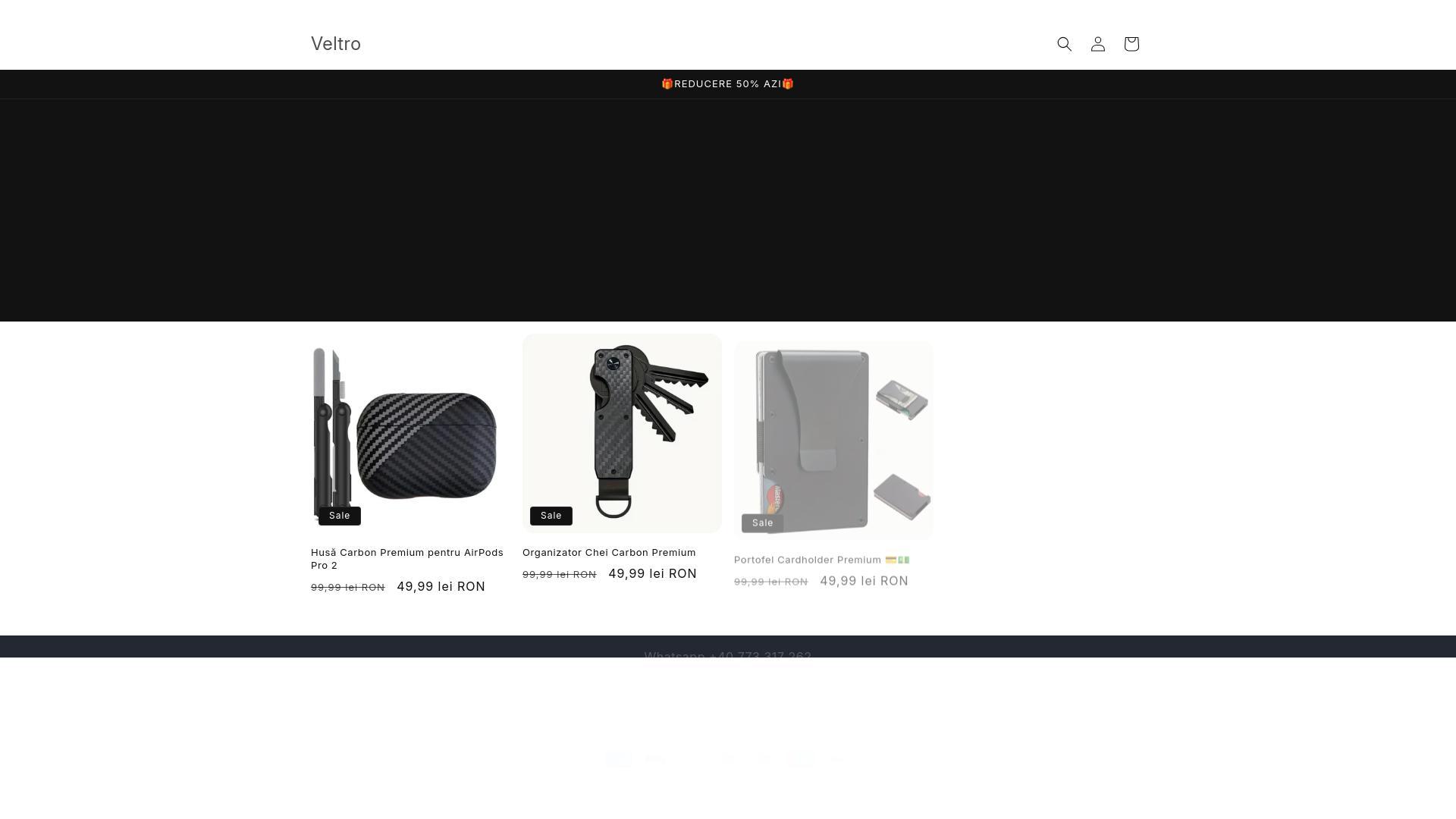 website screenshot of https://veltro.ro/