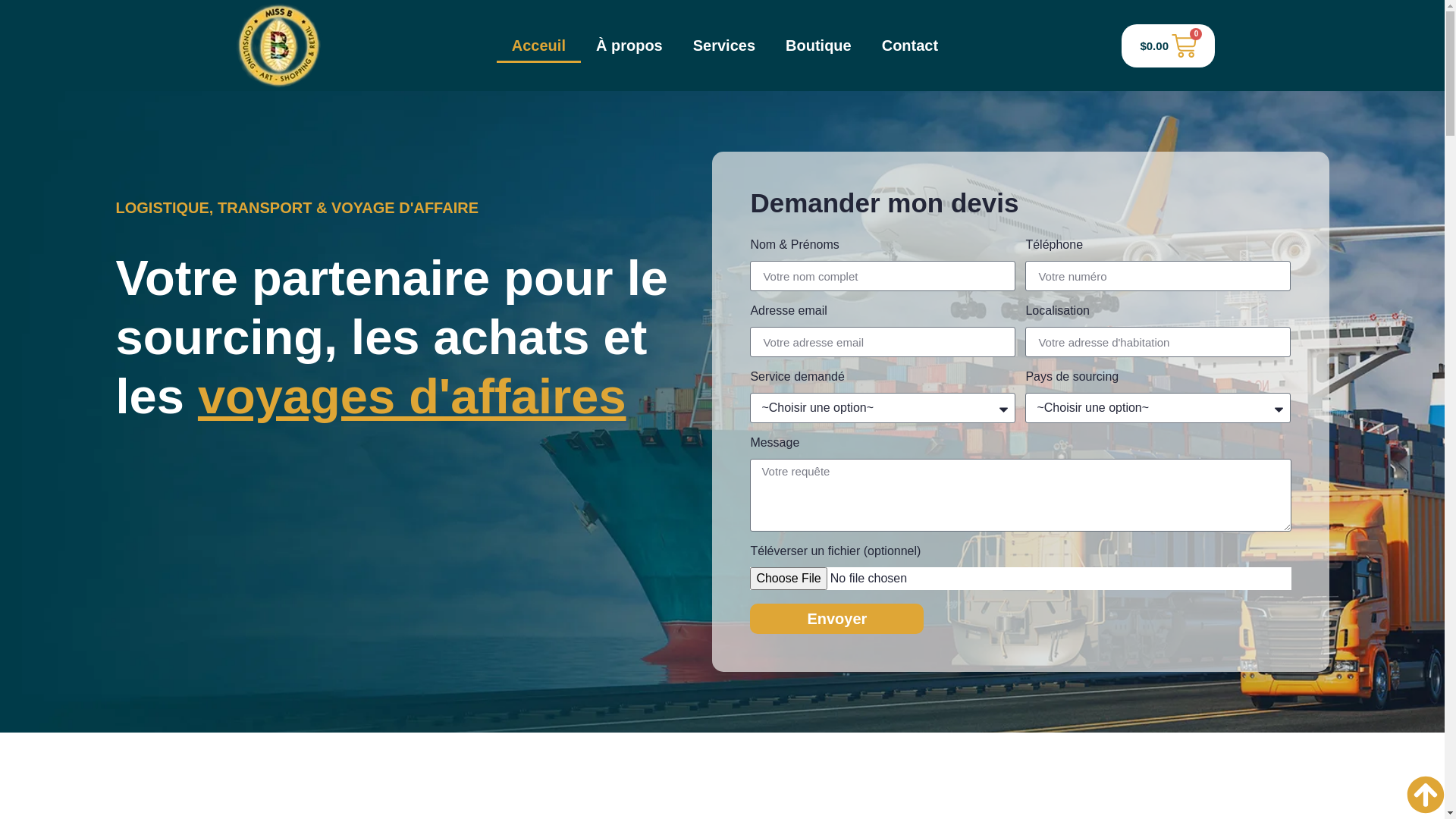 website screenshot of https://missbservices.shop/