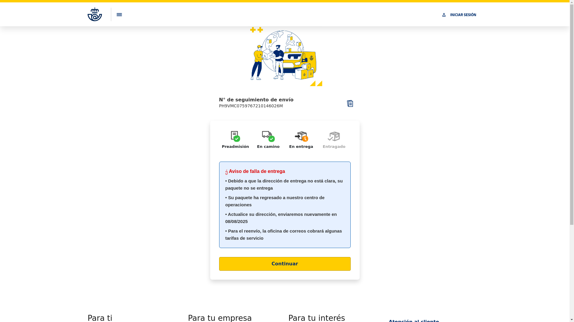 website screenshot of http://urlgo.in/correoscliente