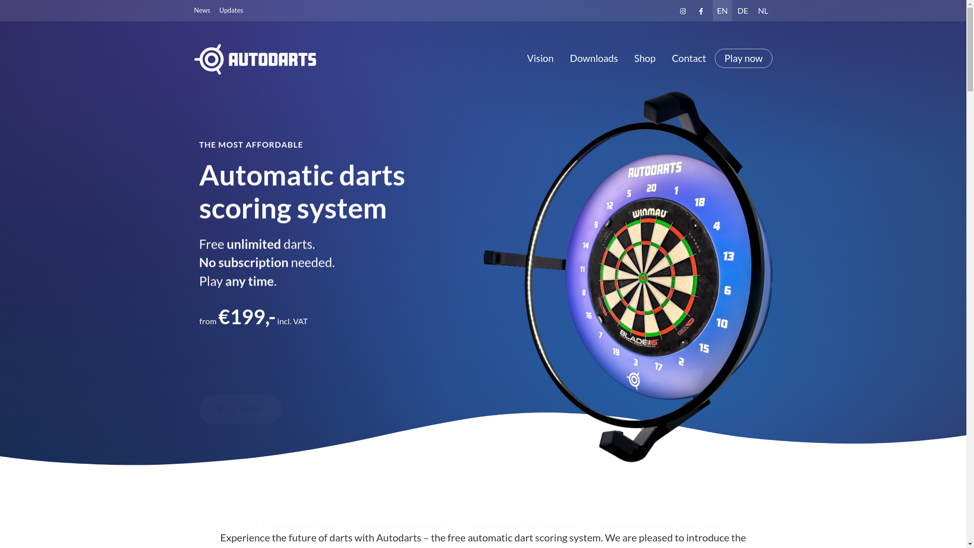 website screenshot of https://autodarts.io/