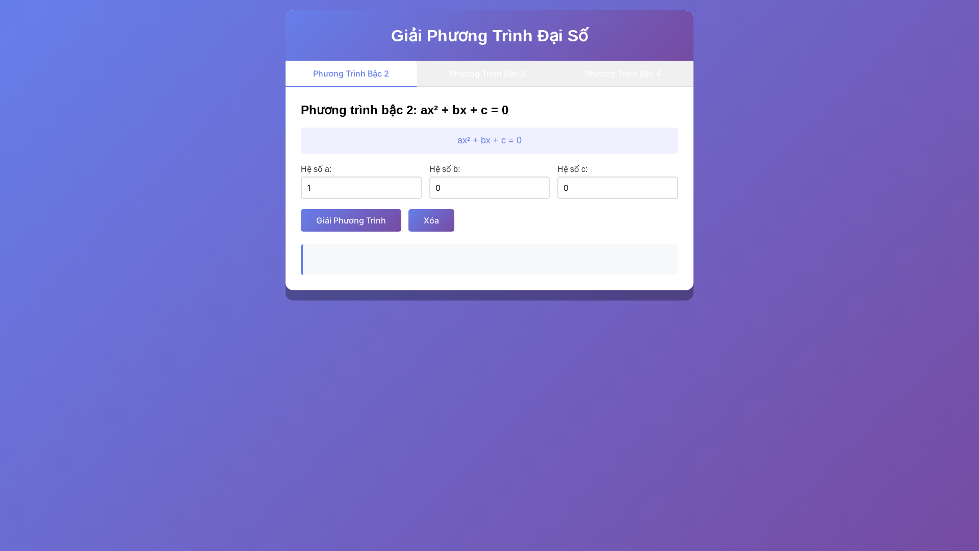 website screenshot of https://giaiphuongtrinh.pages.dev/