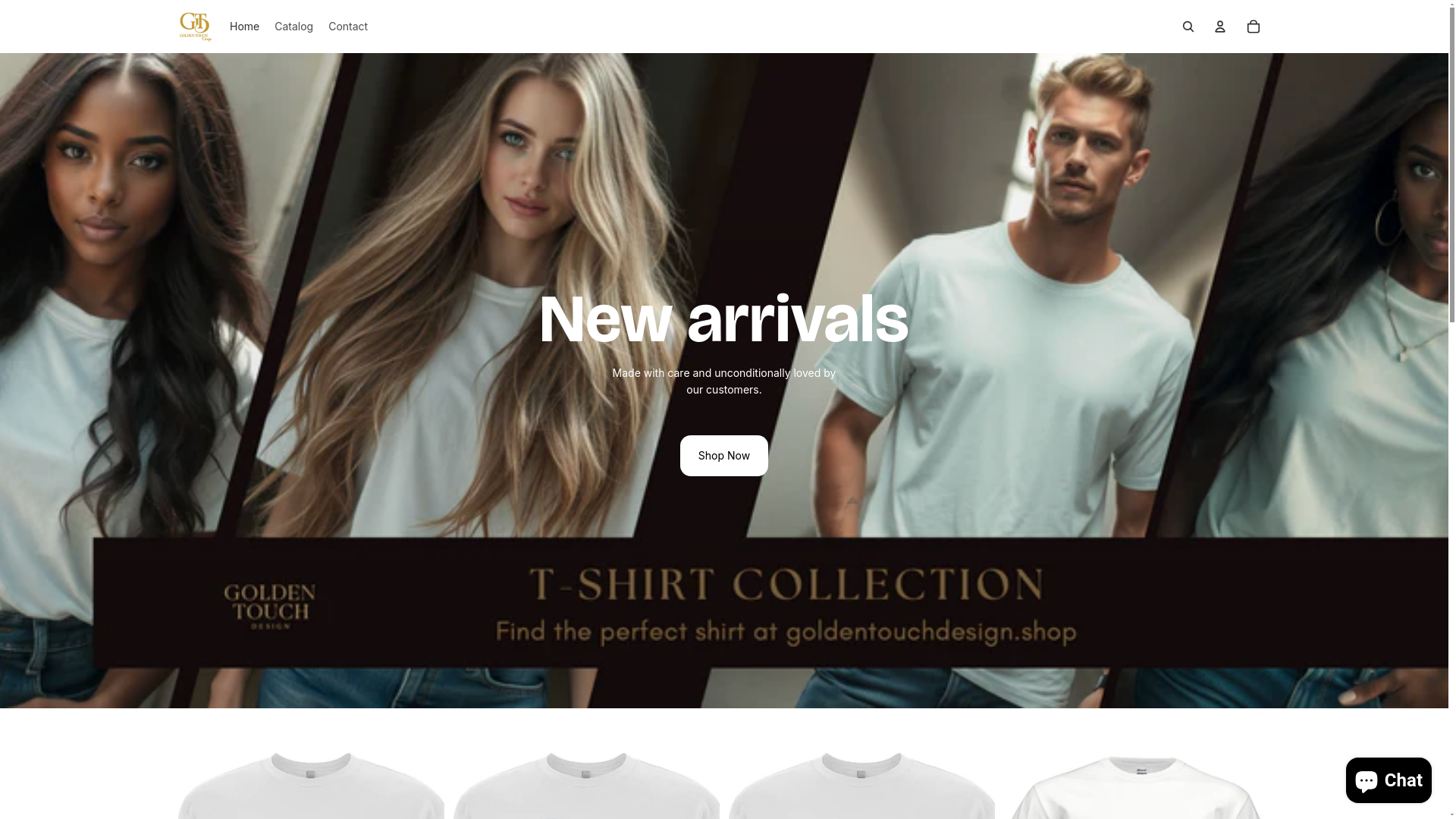 website screenshot of https://goldentouchdesign.shop/
