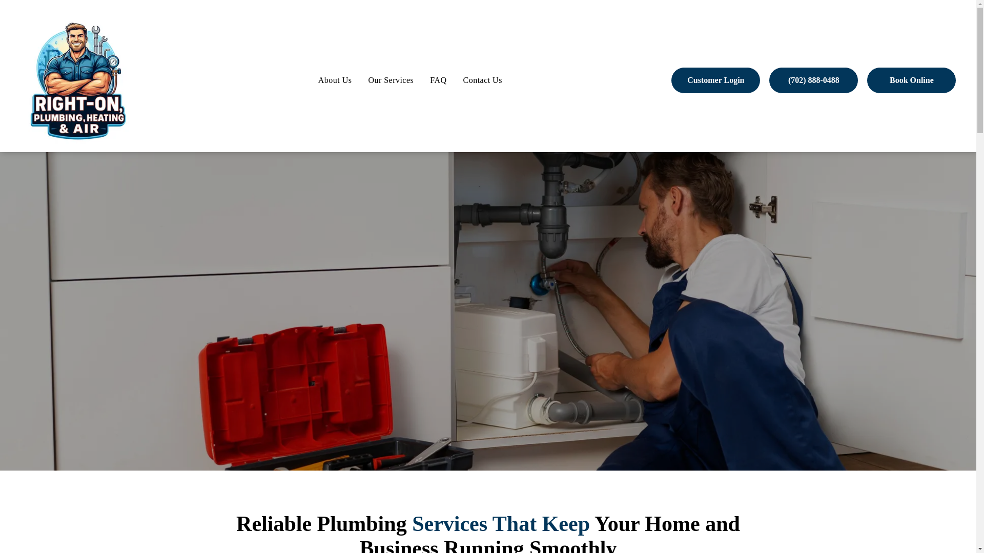 website screenshot of https://rightonplumbingheatingandair.com/