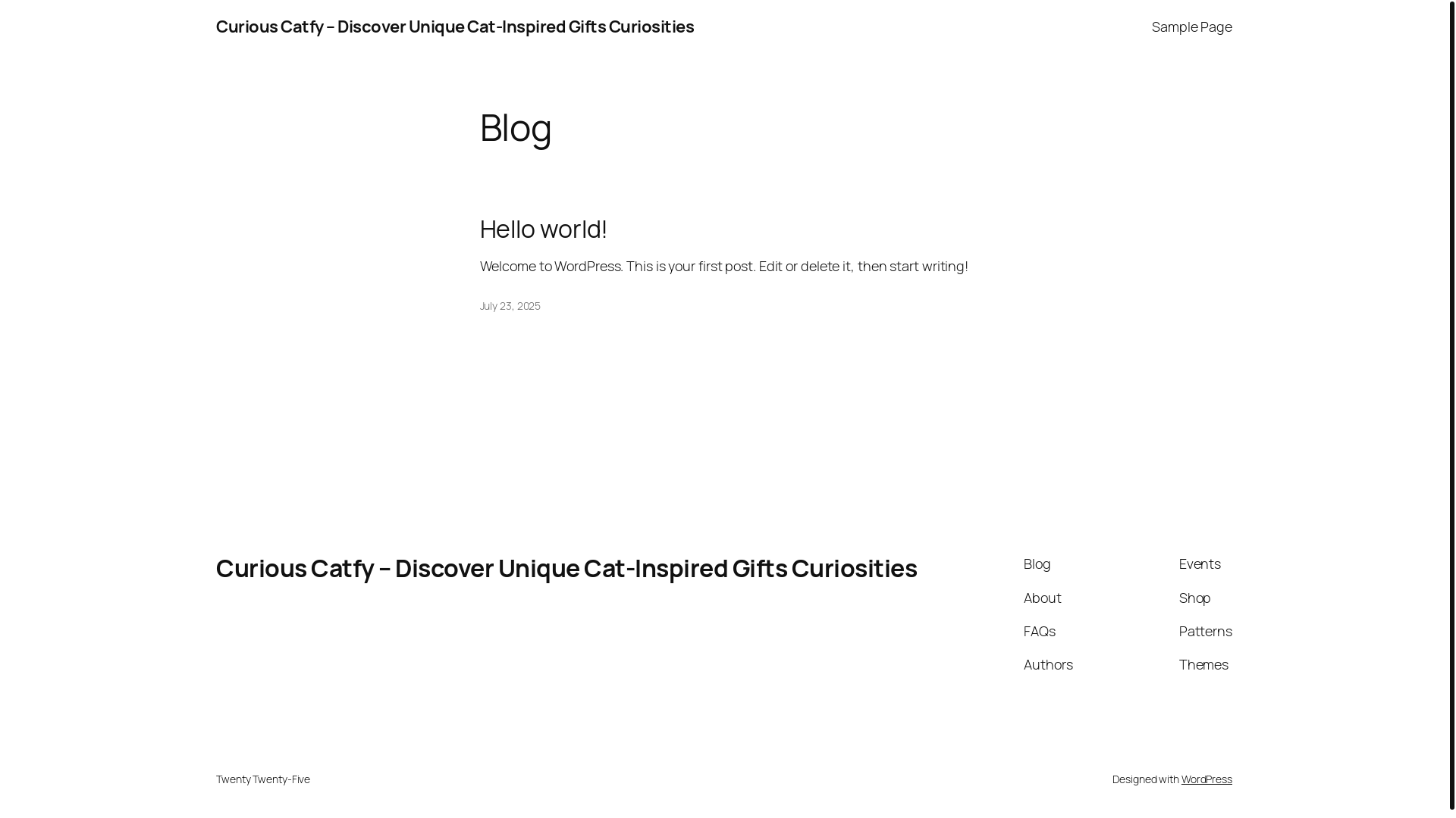 website screenshot of https://curiouscatfy.com/