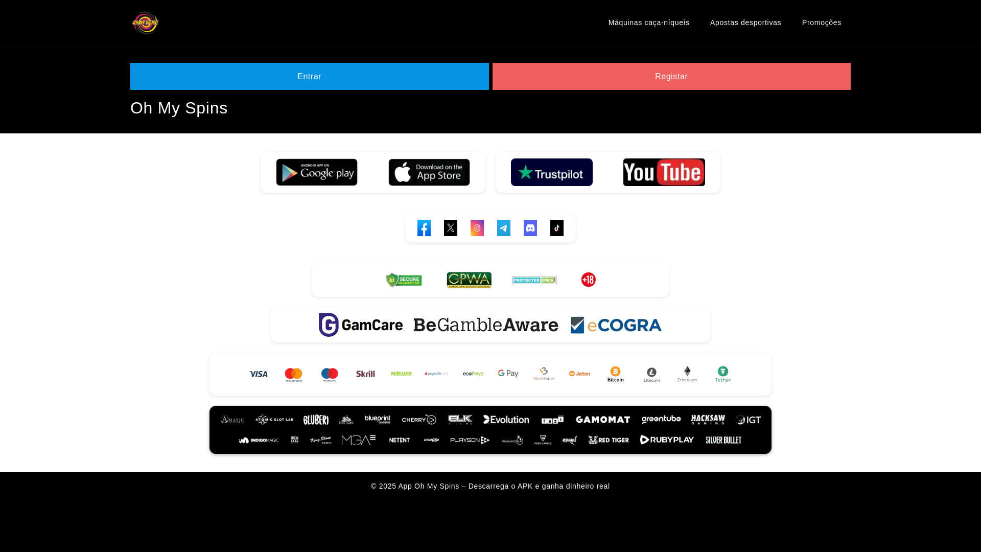 website screenshot of https://pt-ohmyspins.com/