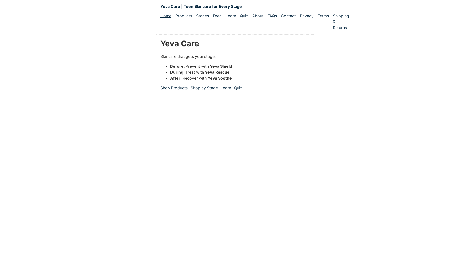 website screenshot of https://yeva-care.pages.dev/