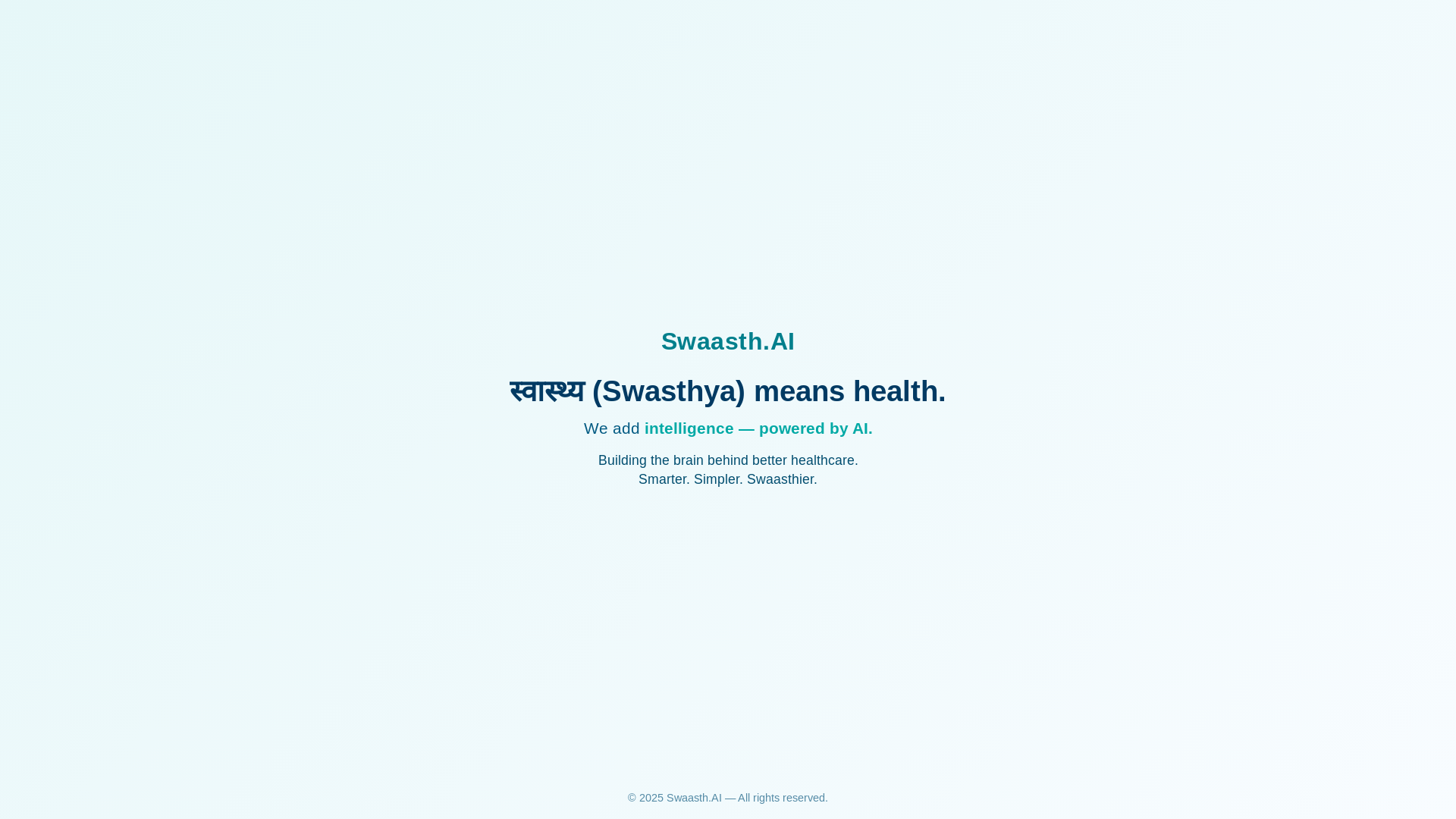 website screenshot of https://swaasth-landing.pages.dev/