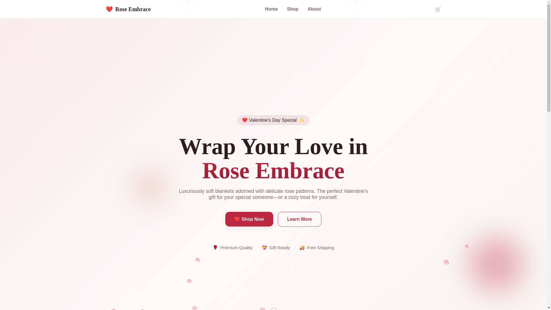 website screenshot of https://roseembrace.shop/