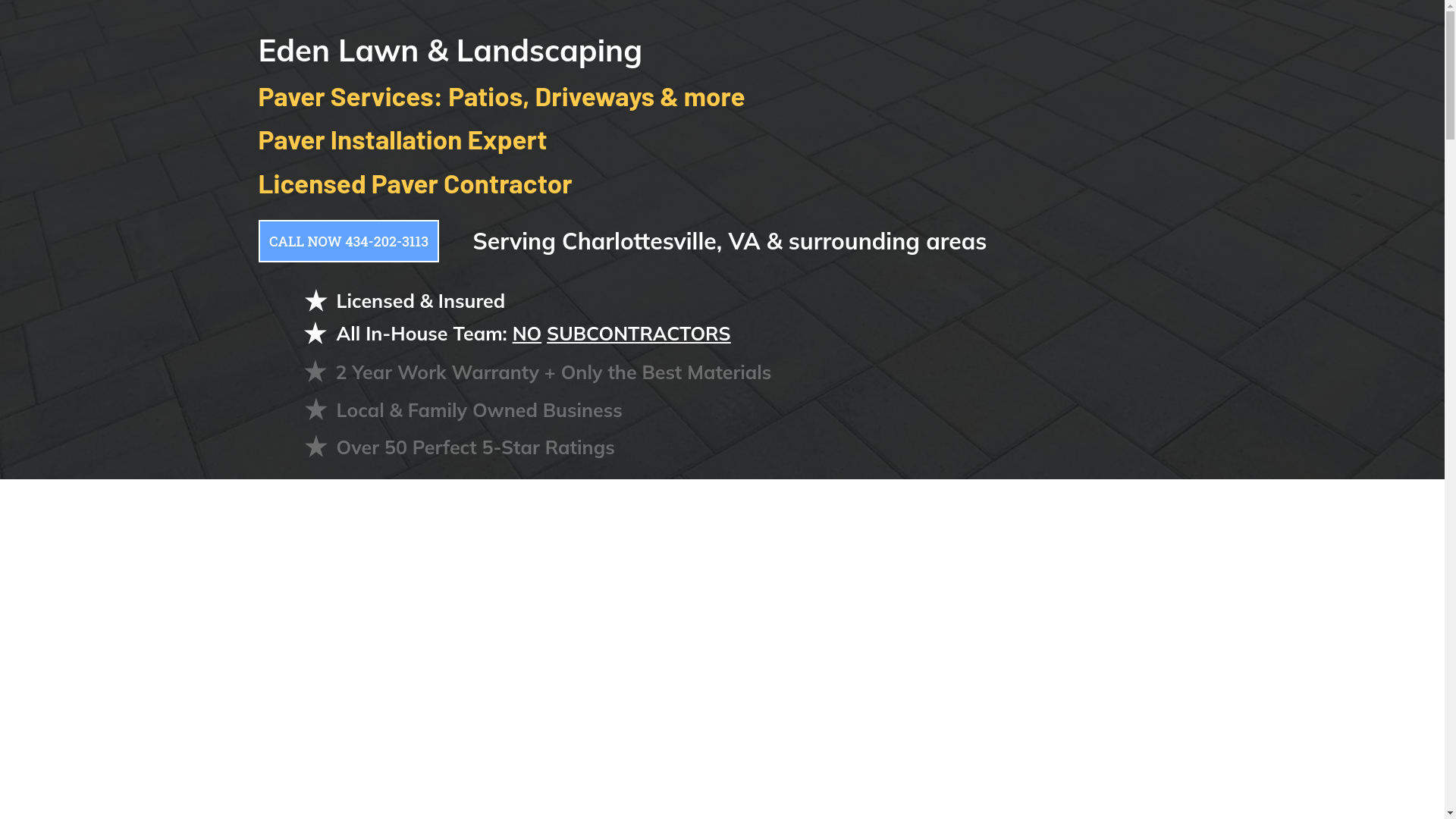website screenshot of https://edenlawnandlandscaping.com/