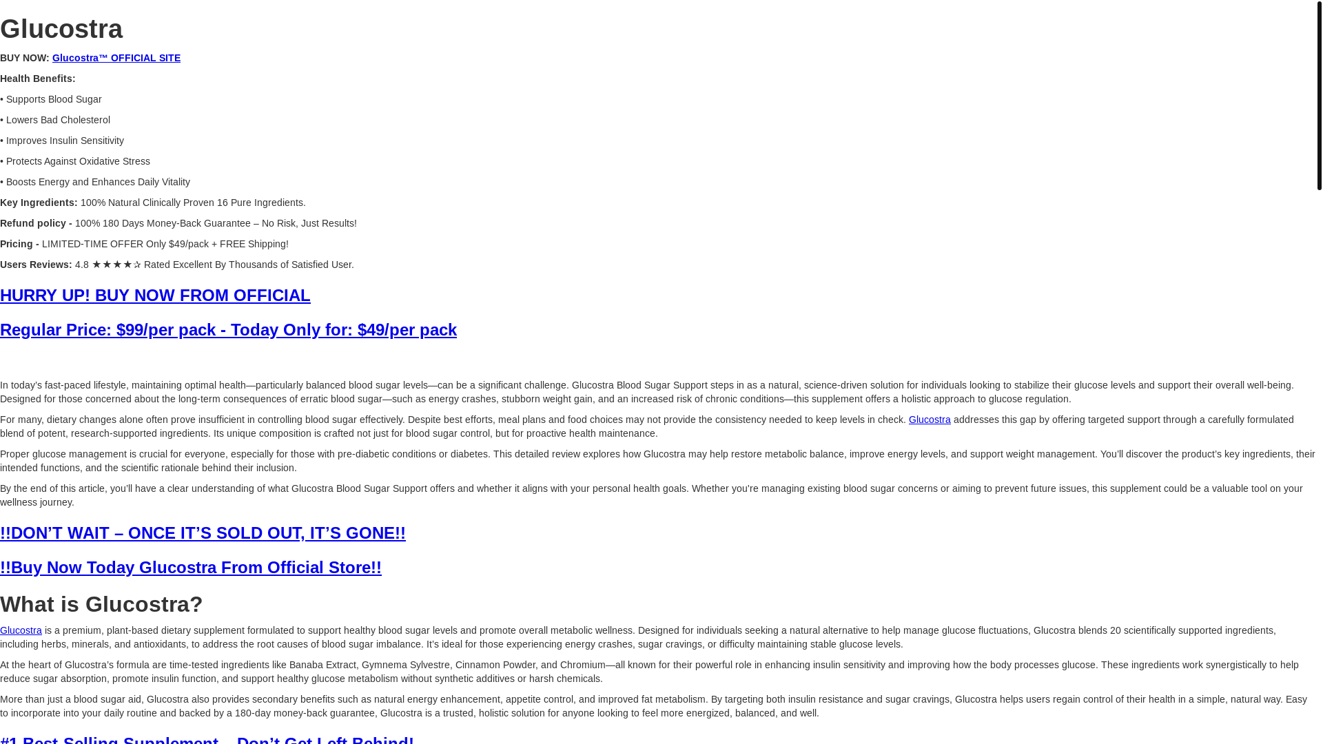 website screenshot of https://glucostra-report.webflow.io/
