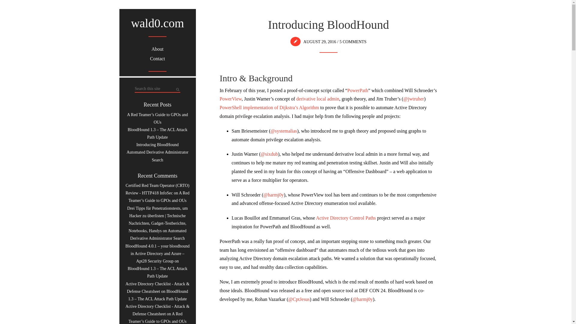 website screenshot of https://wald0.com/?p=68