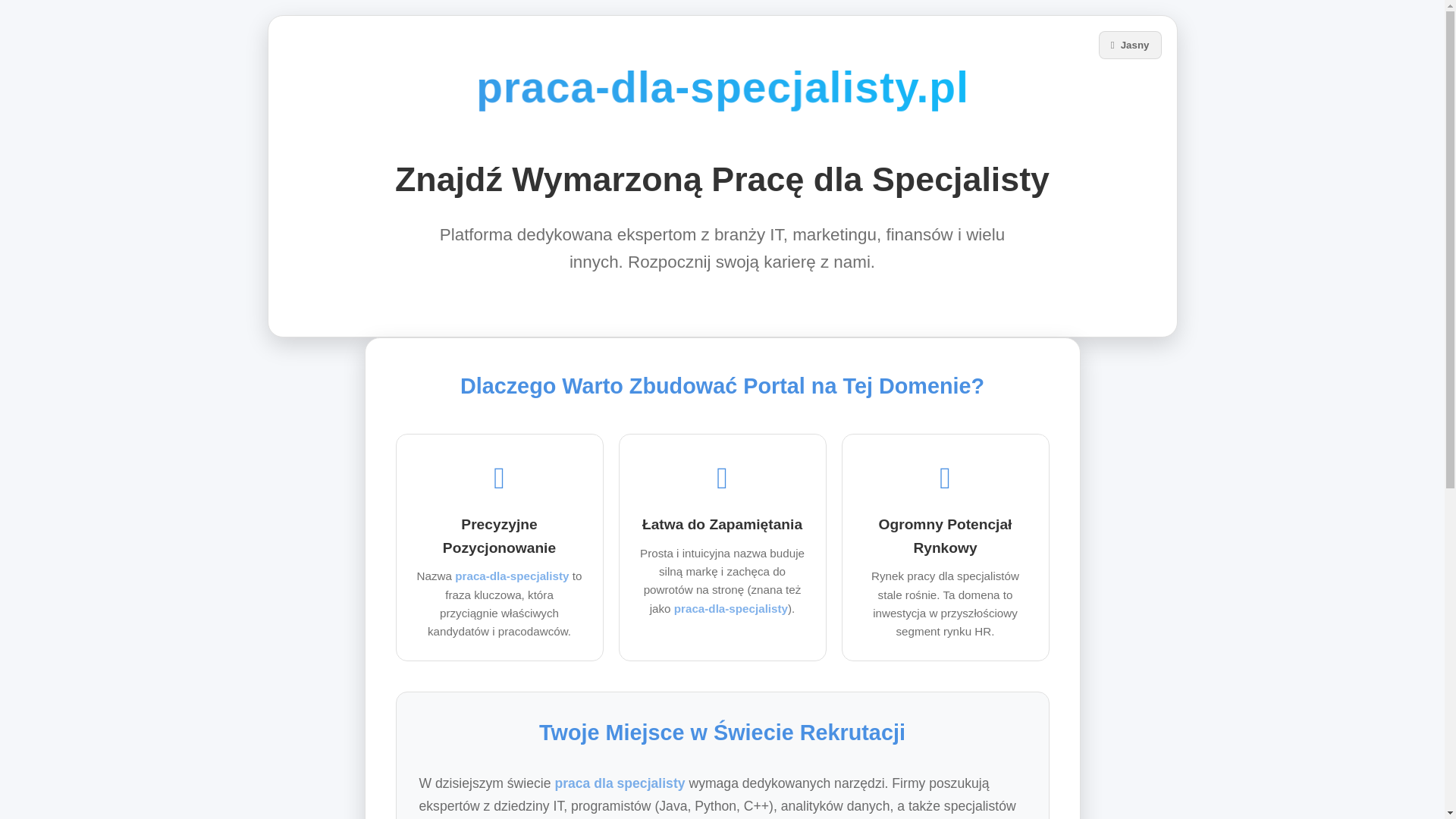 website screenshot of https://praca-dla-specjalisty.pl/