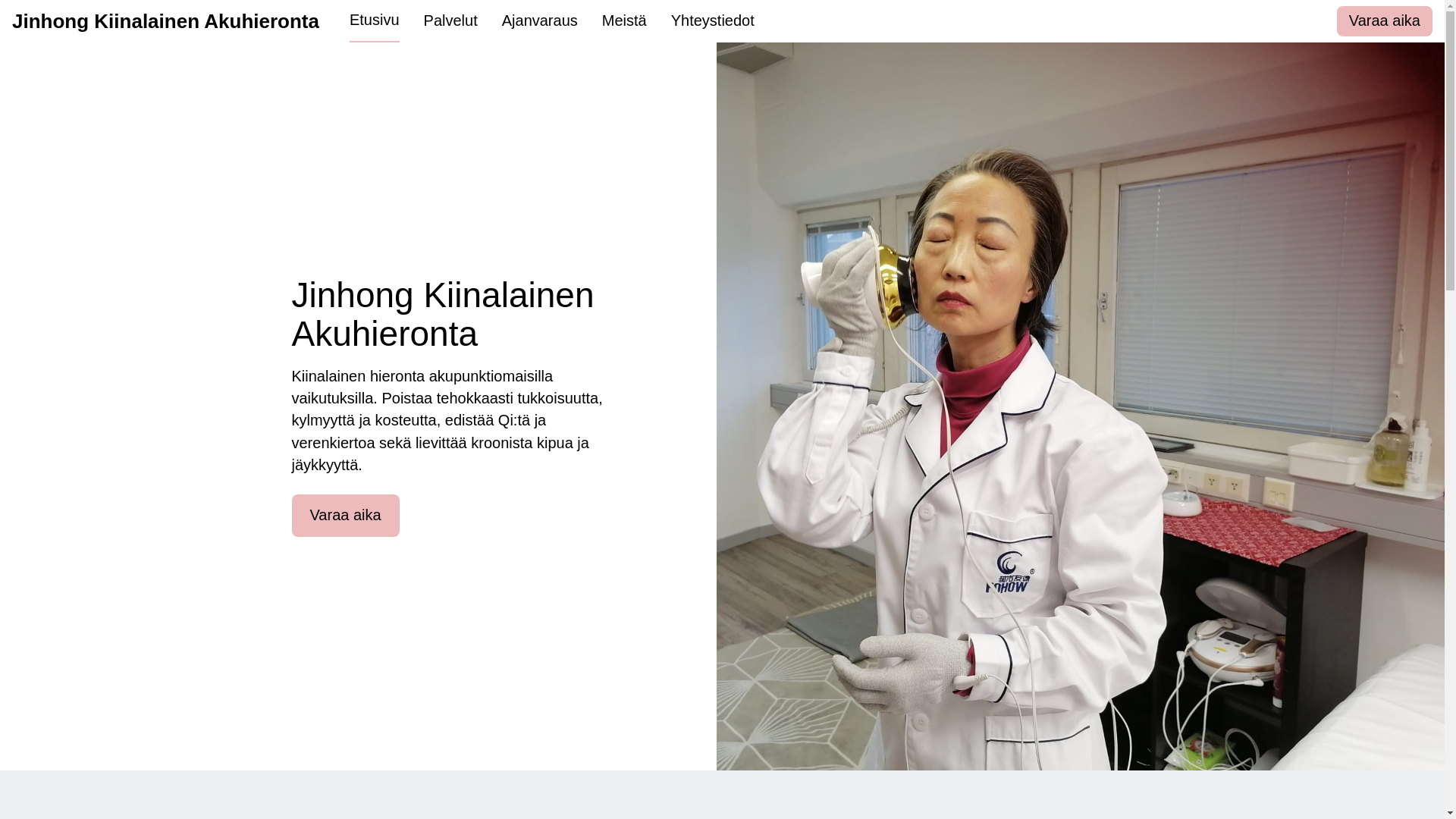 website screenshot of https://jinhongfysio.fi/