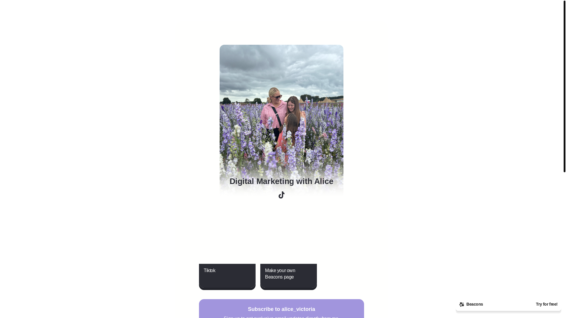 website screenshot of https://alicevictoria.store/