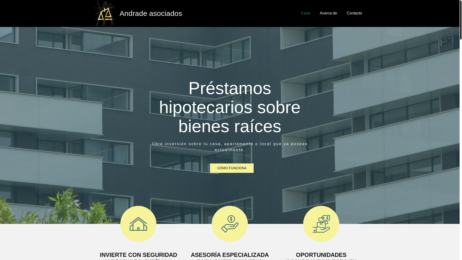 website screenshot of https://andradeasociados.com.co/