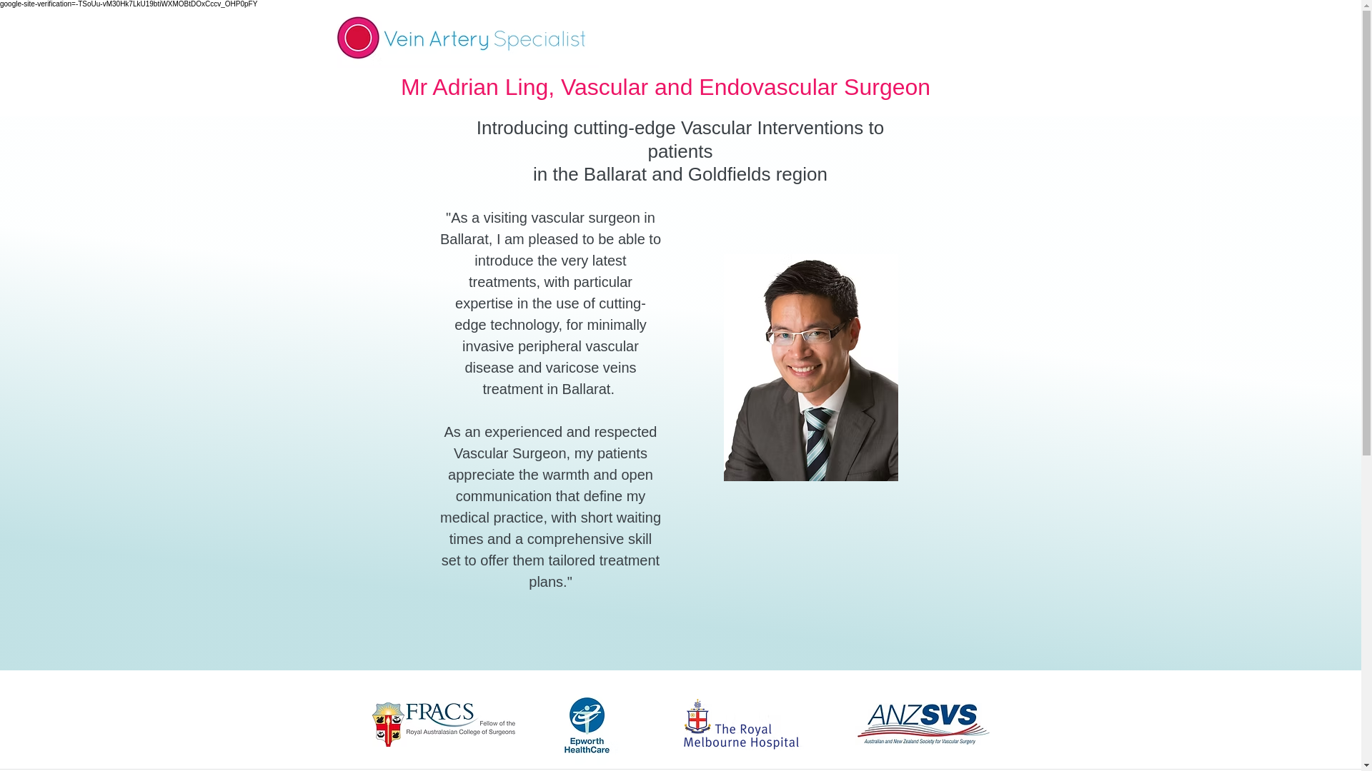 website screenshot of https://ballaratvascular.com.au/