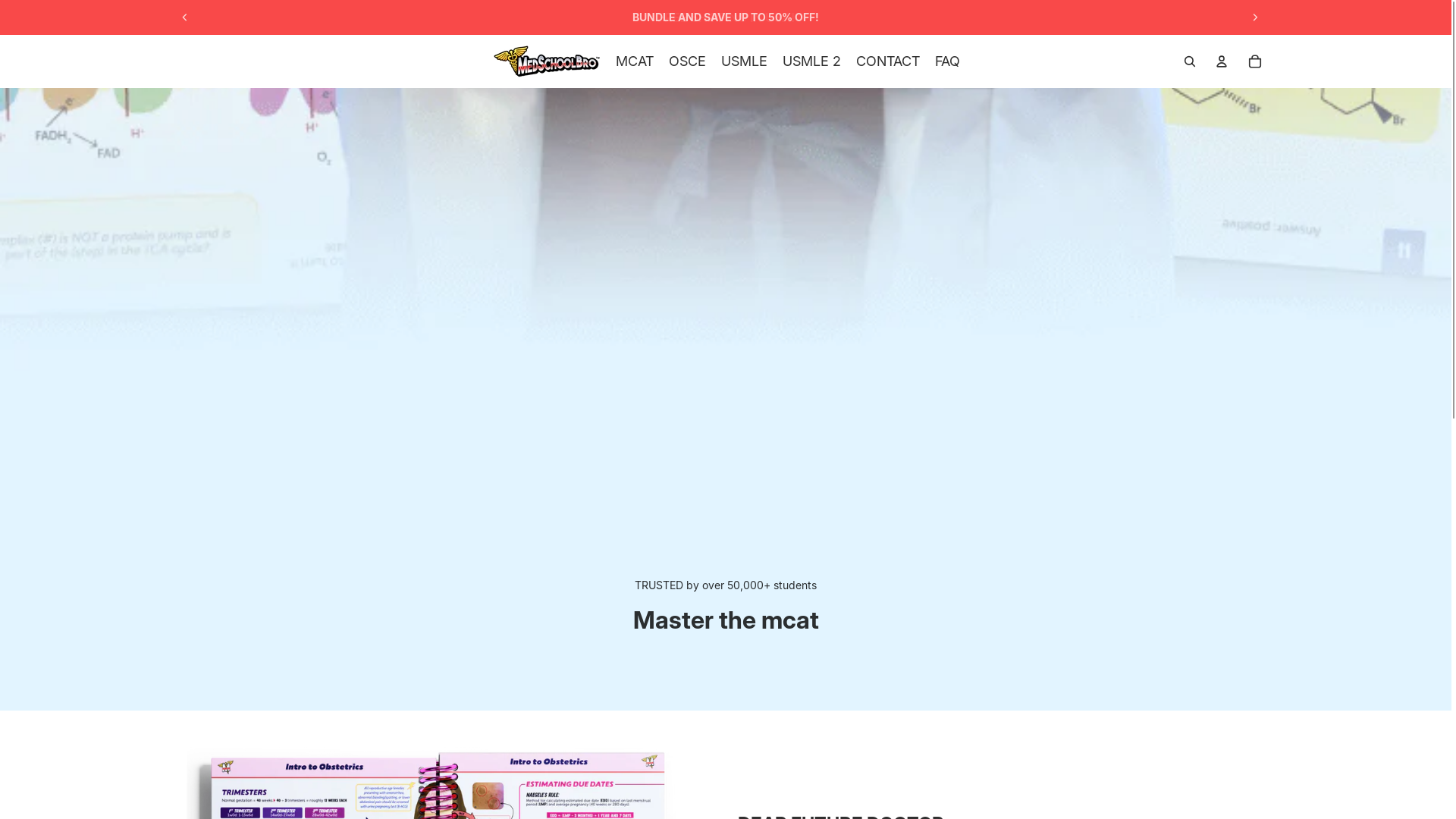 website screenshot of https://medschoolnotes.shop/
