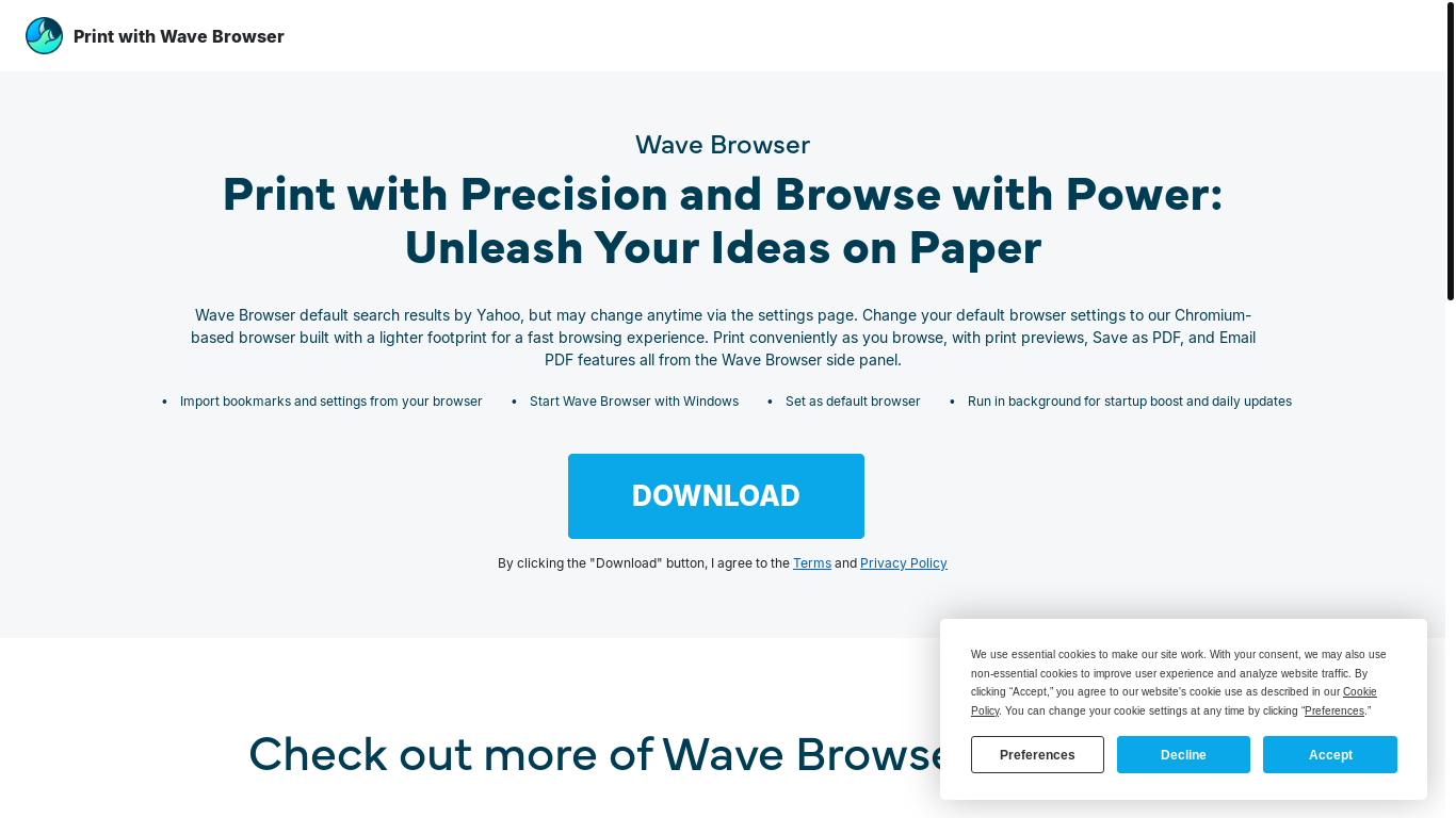 website screenshot of https://printwithwave.co/