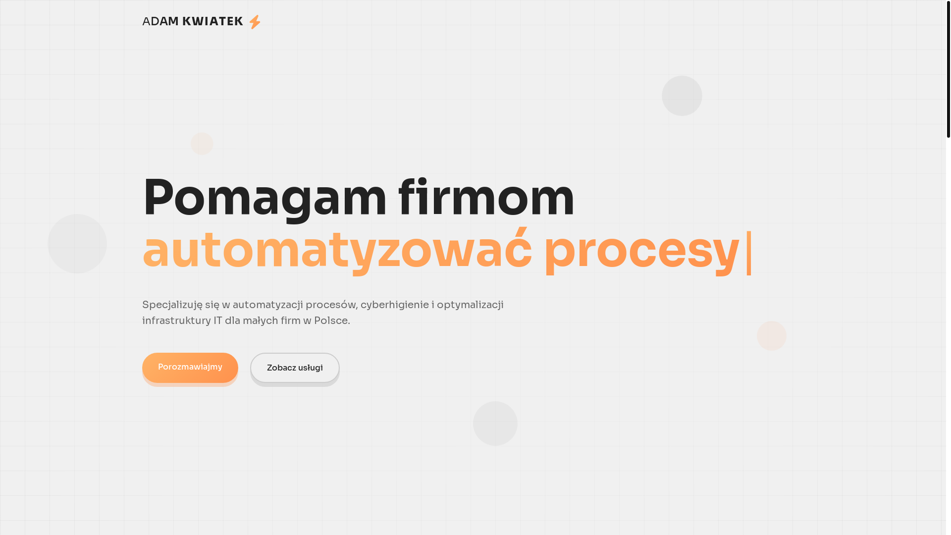 website screenshot of https://adamkwiatek-website.pages.dev/