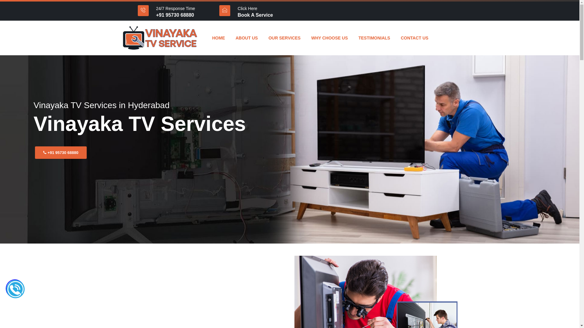 website screenshot of https://vinayakatvservices.com/