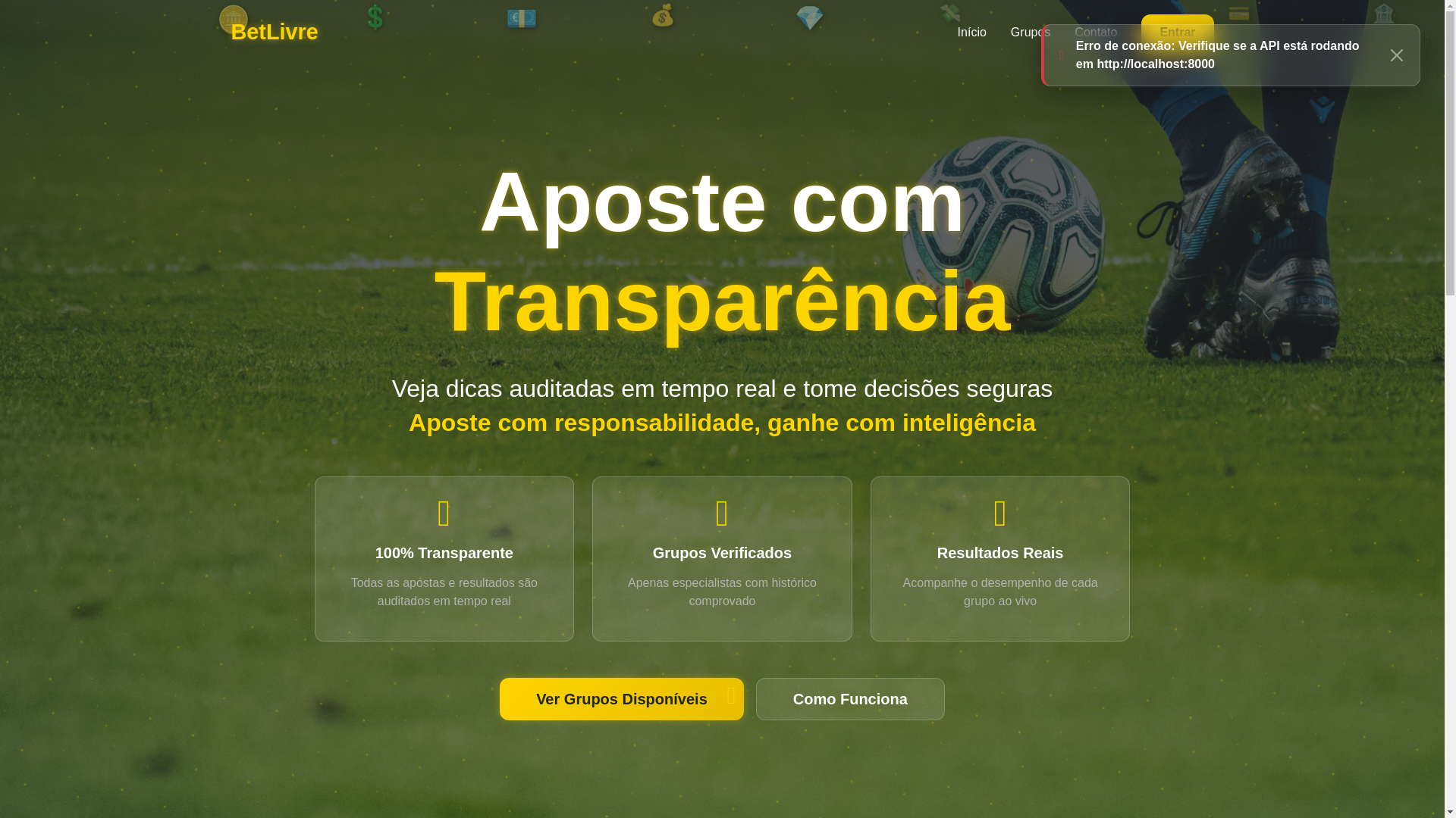 website screenshot of https://betlivre.bet/