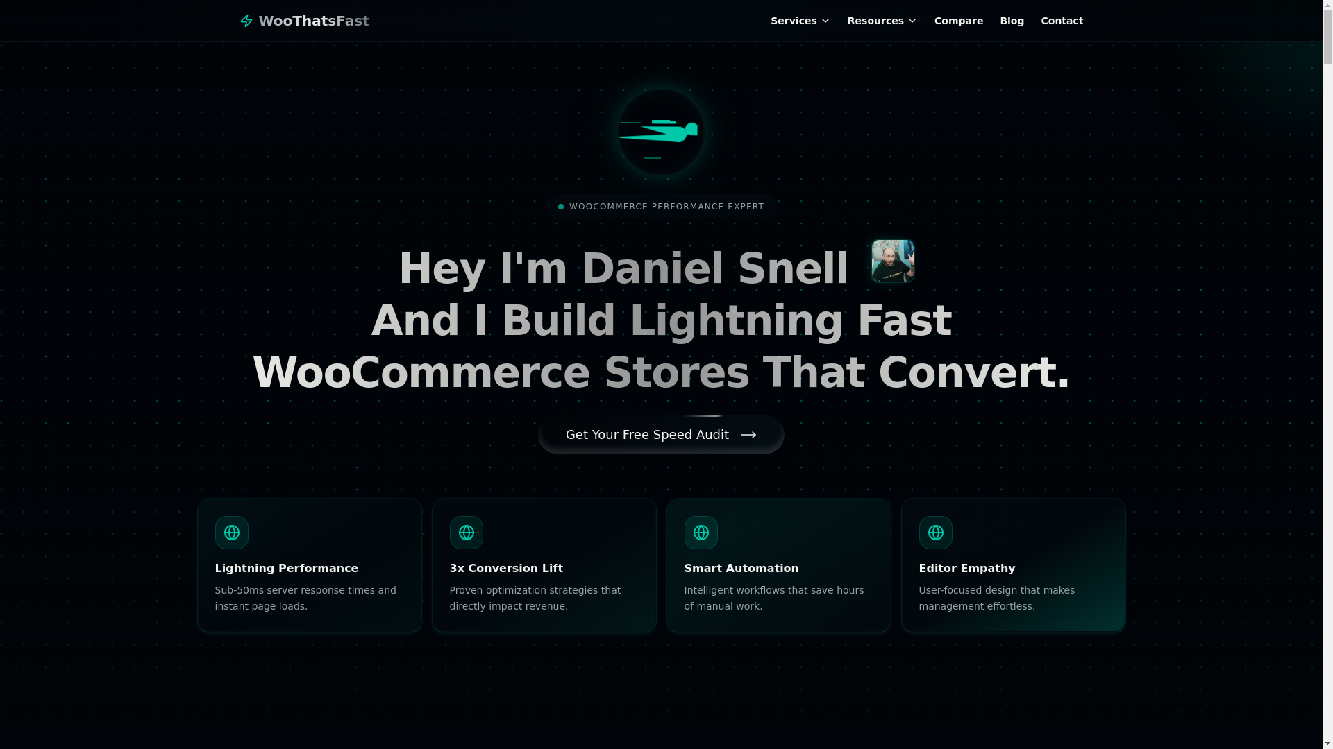website screenshot of https://woothatsfast.com/