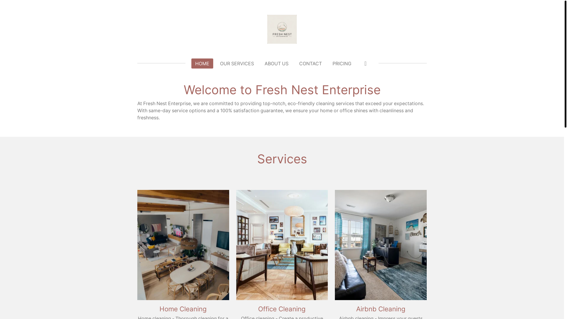 website screenshot of https://freshnestenterprise.com/