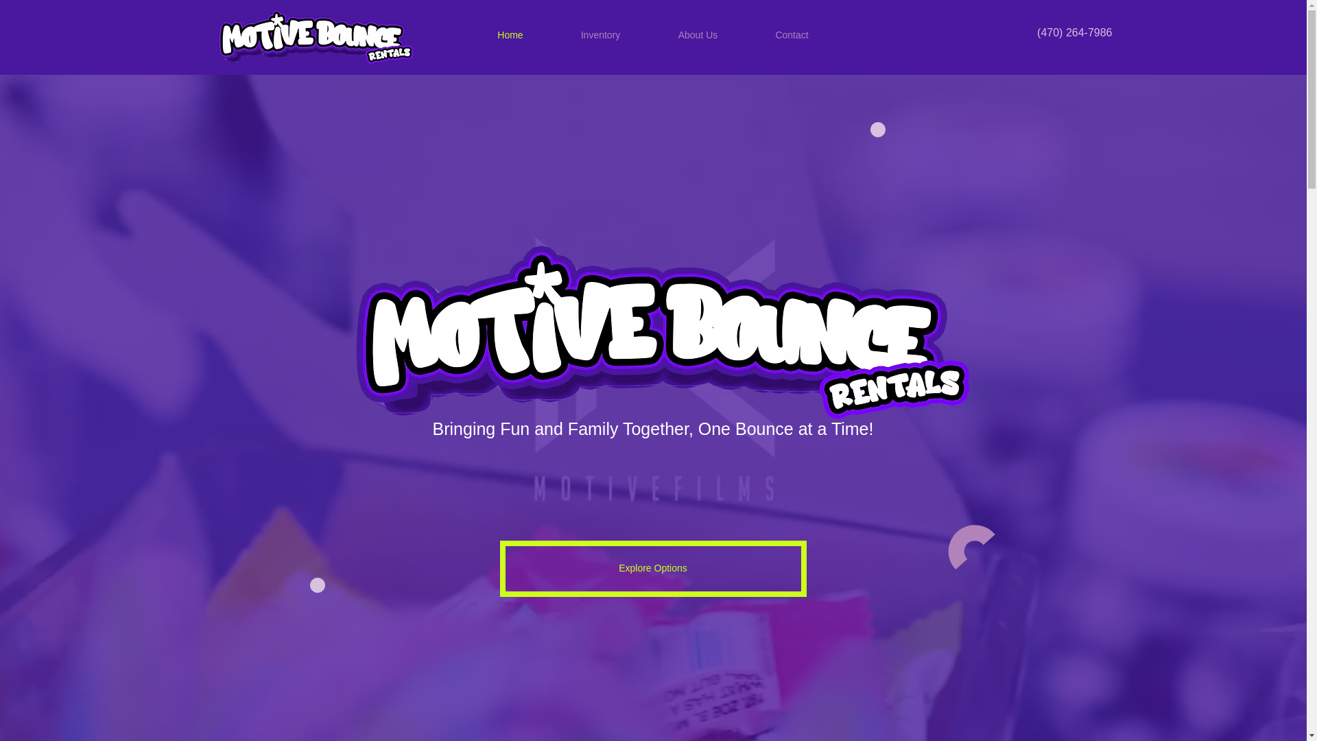 website screenshot of https://motivebouncerental.com/