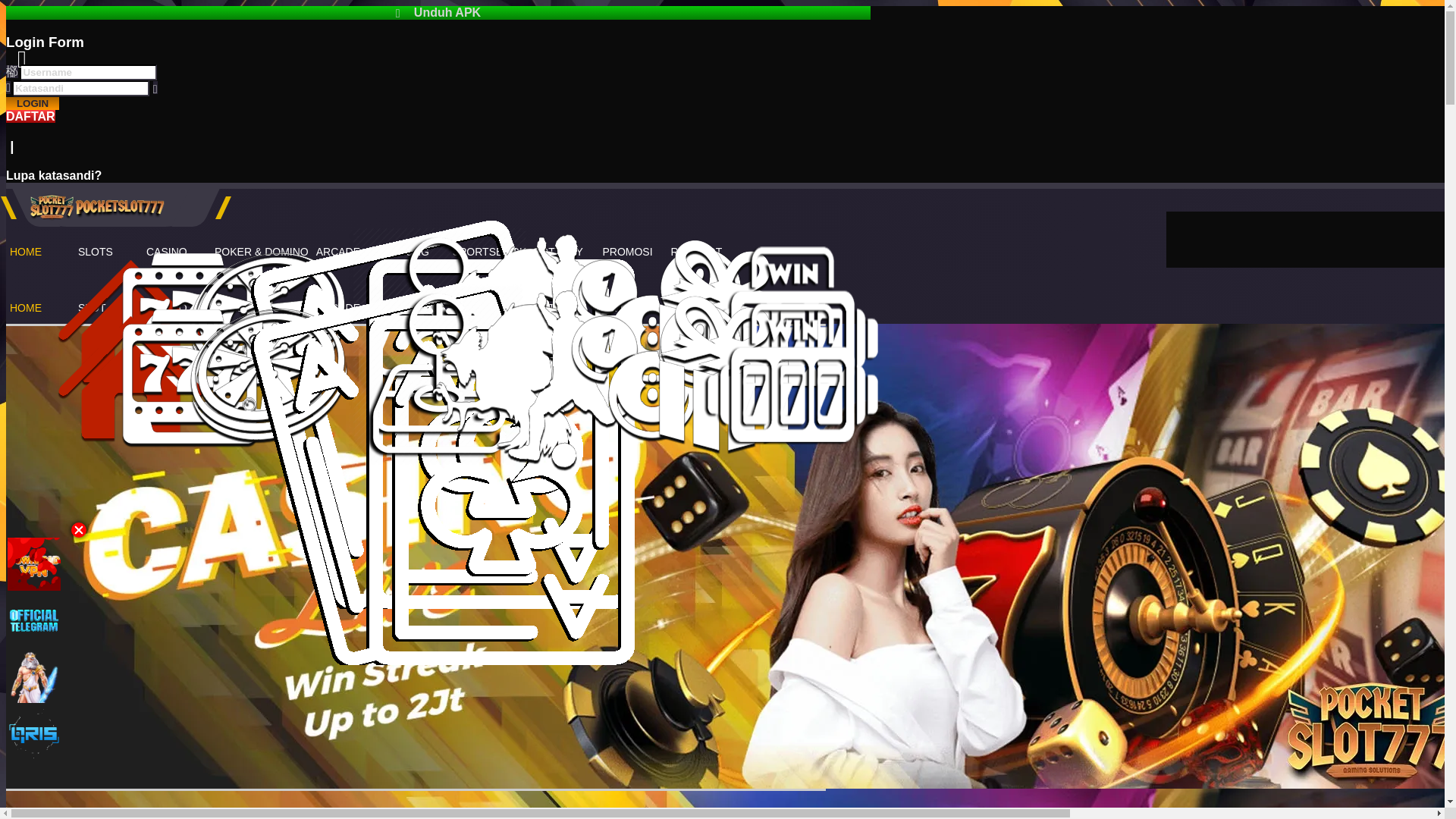 website screenshot of https://pocketslot777a.site/