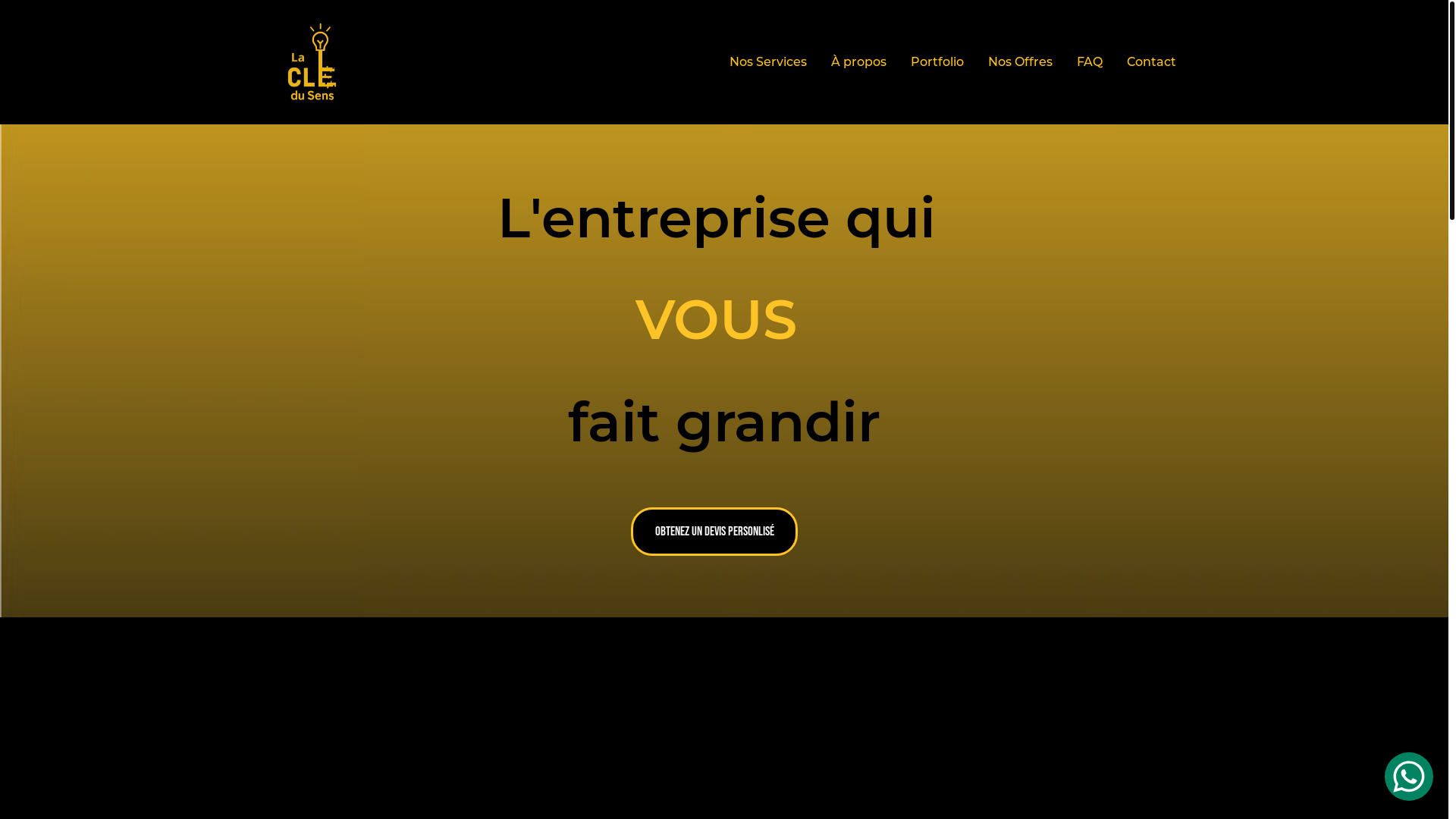website screenshot of https://lacledusens.fr/