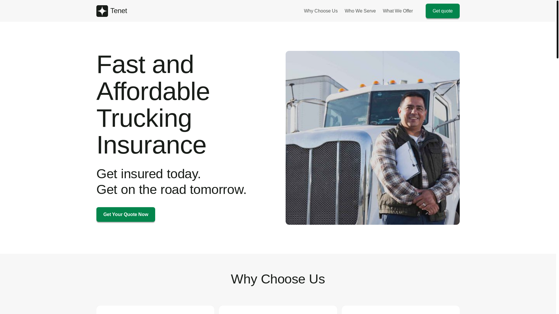 website screenshot of https://tenetcoverage.com/