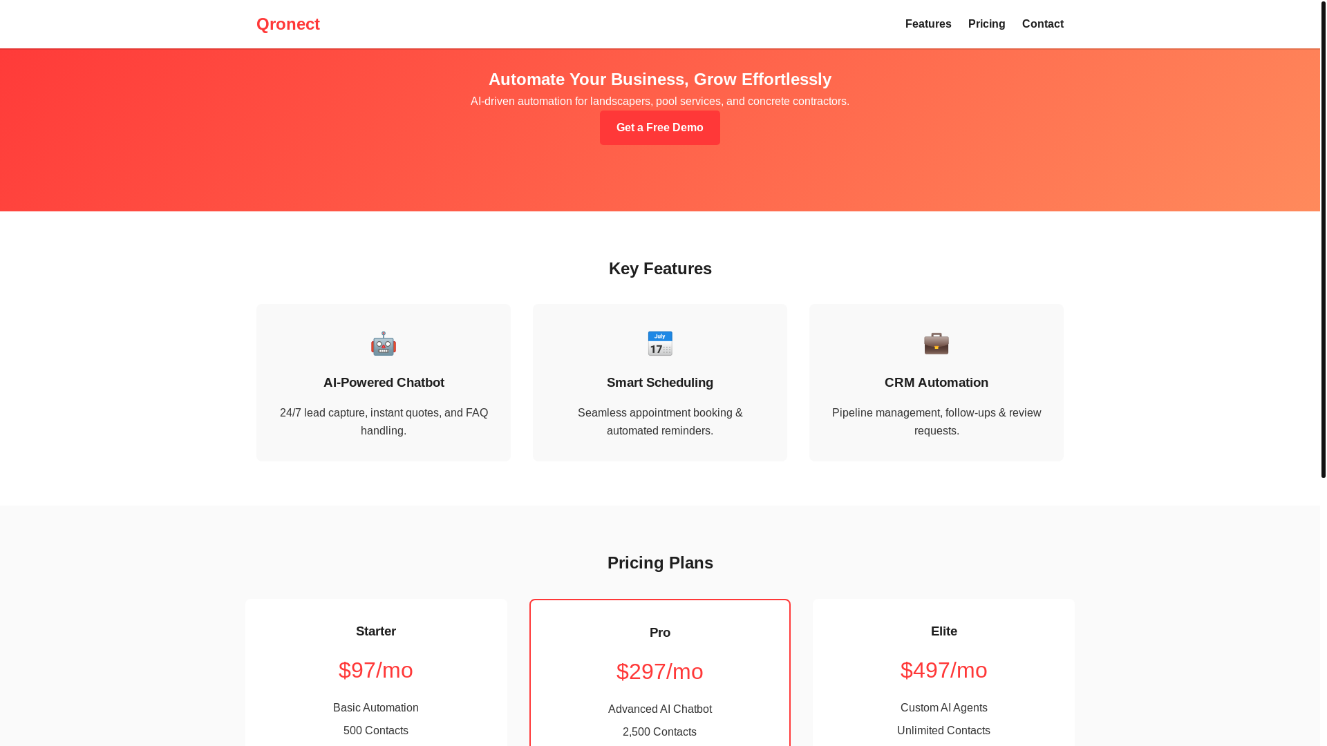 website screenshot of https://qronnect.pro/