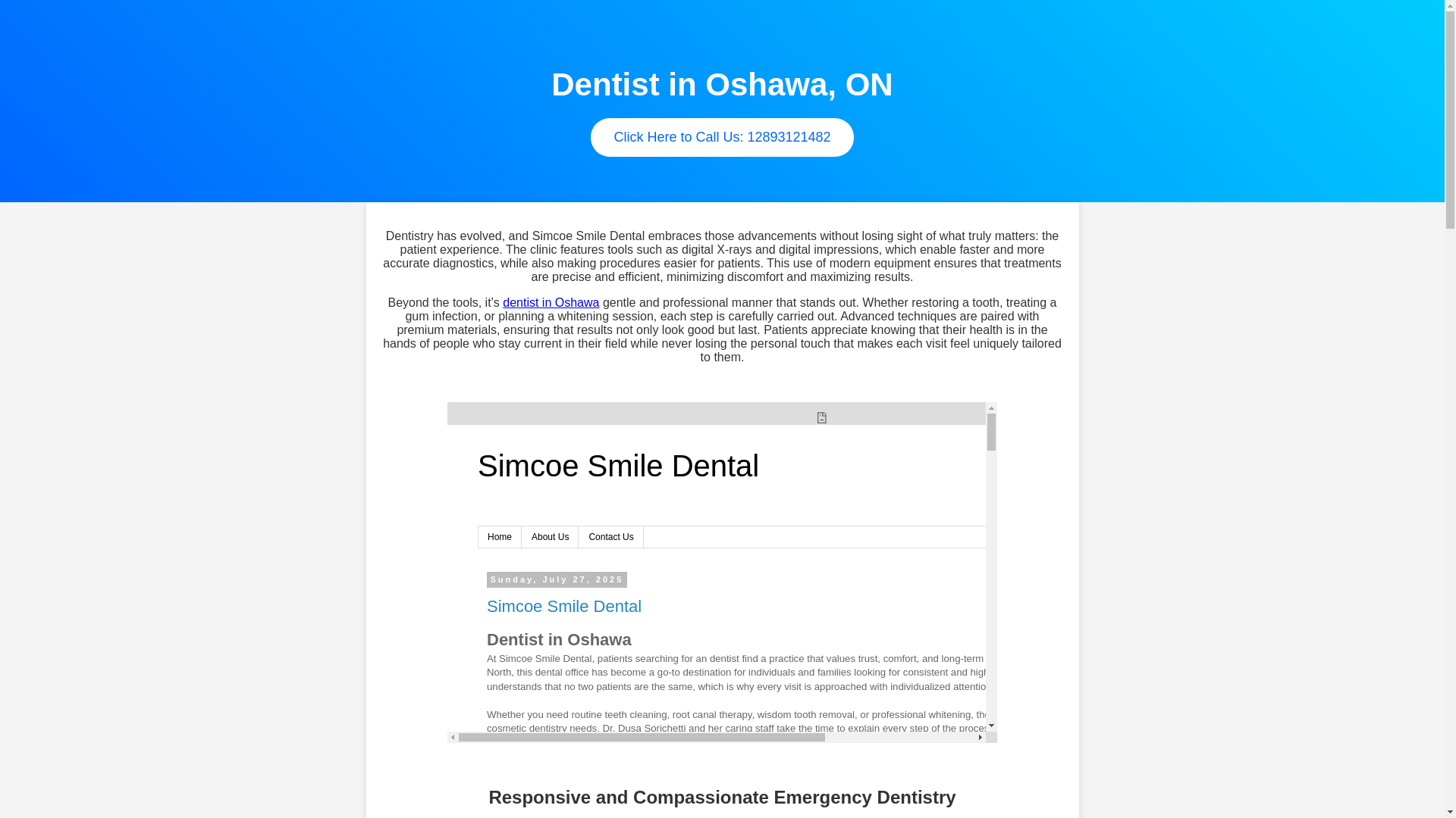 website screenshot of https://oshawa-dentist-cf.pages.dev/