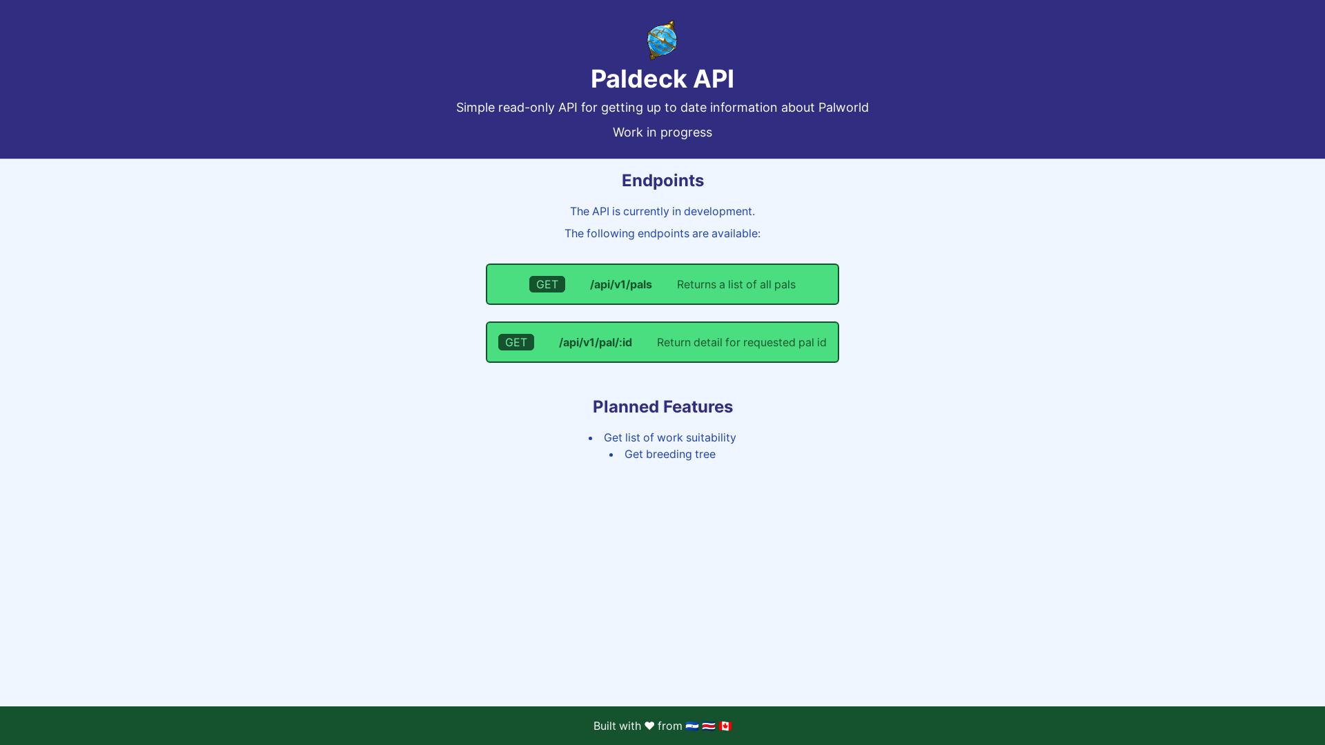 website screenshot of https://paldeck.pages.dev/