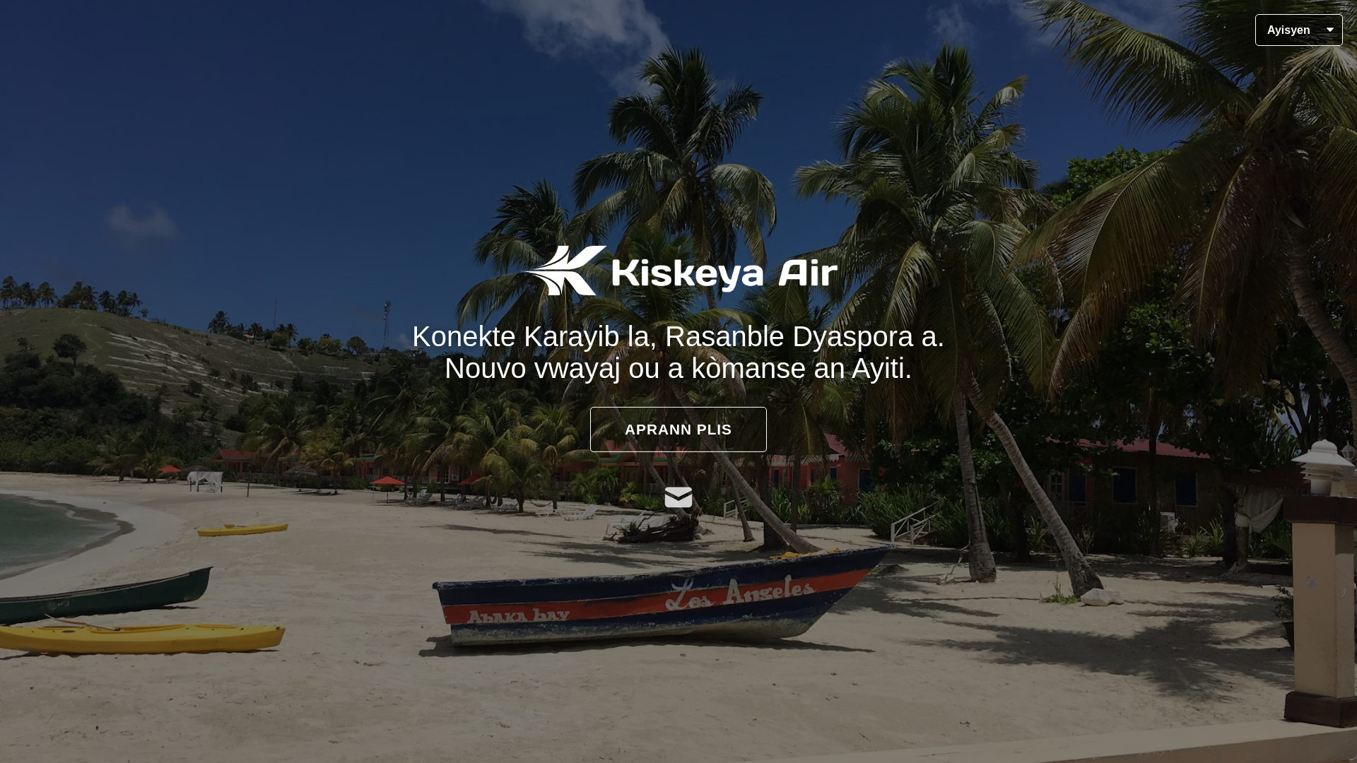 website screenshot of https://kiskeyaair.com/