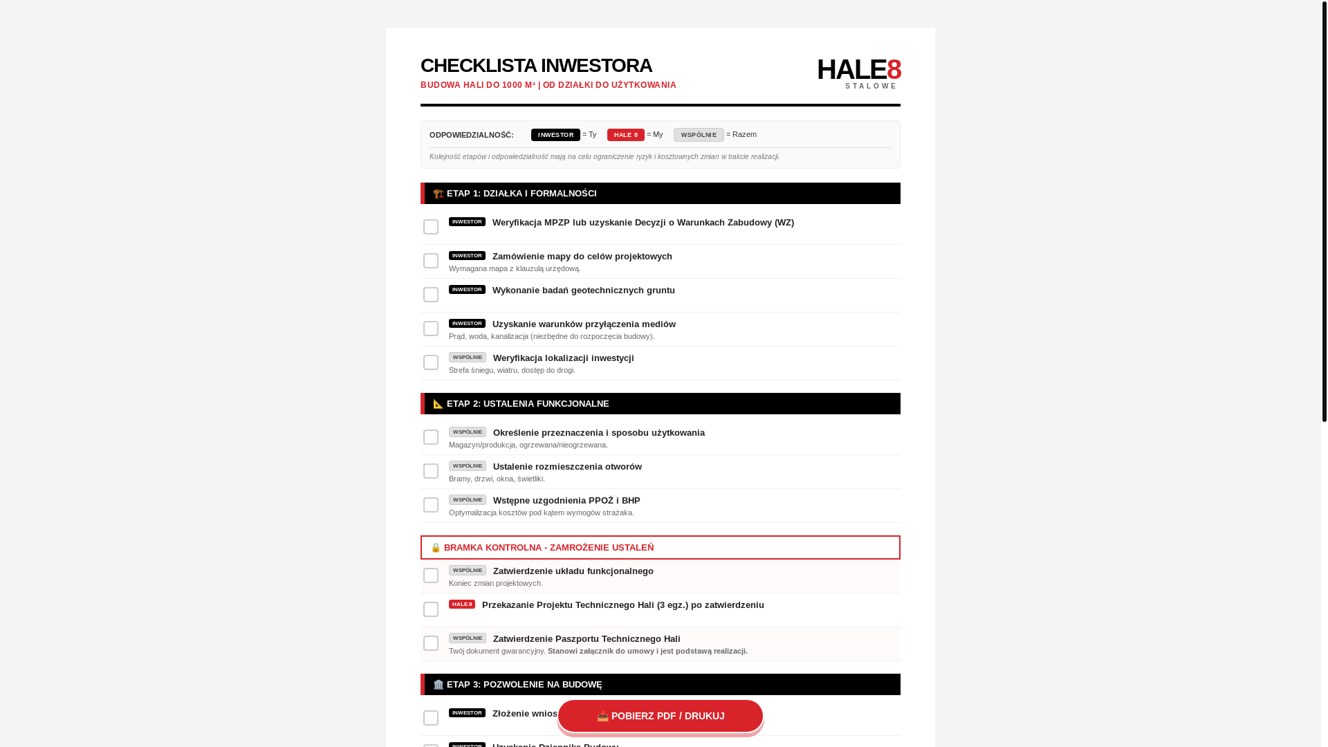 website screenshot of https://checklista-hale.pages.dev/
