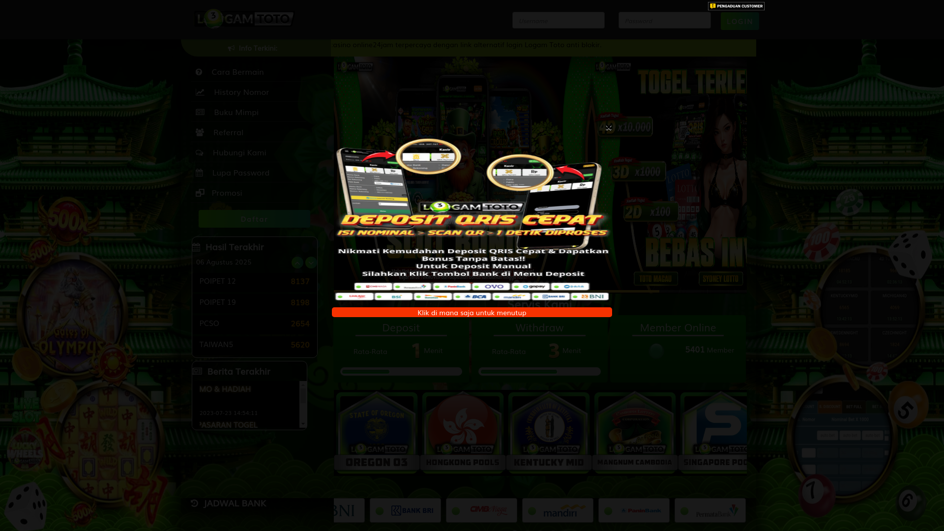 website screenshot of https://logamtoto-fast.click/