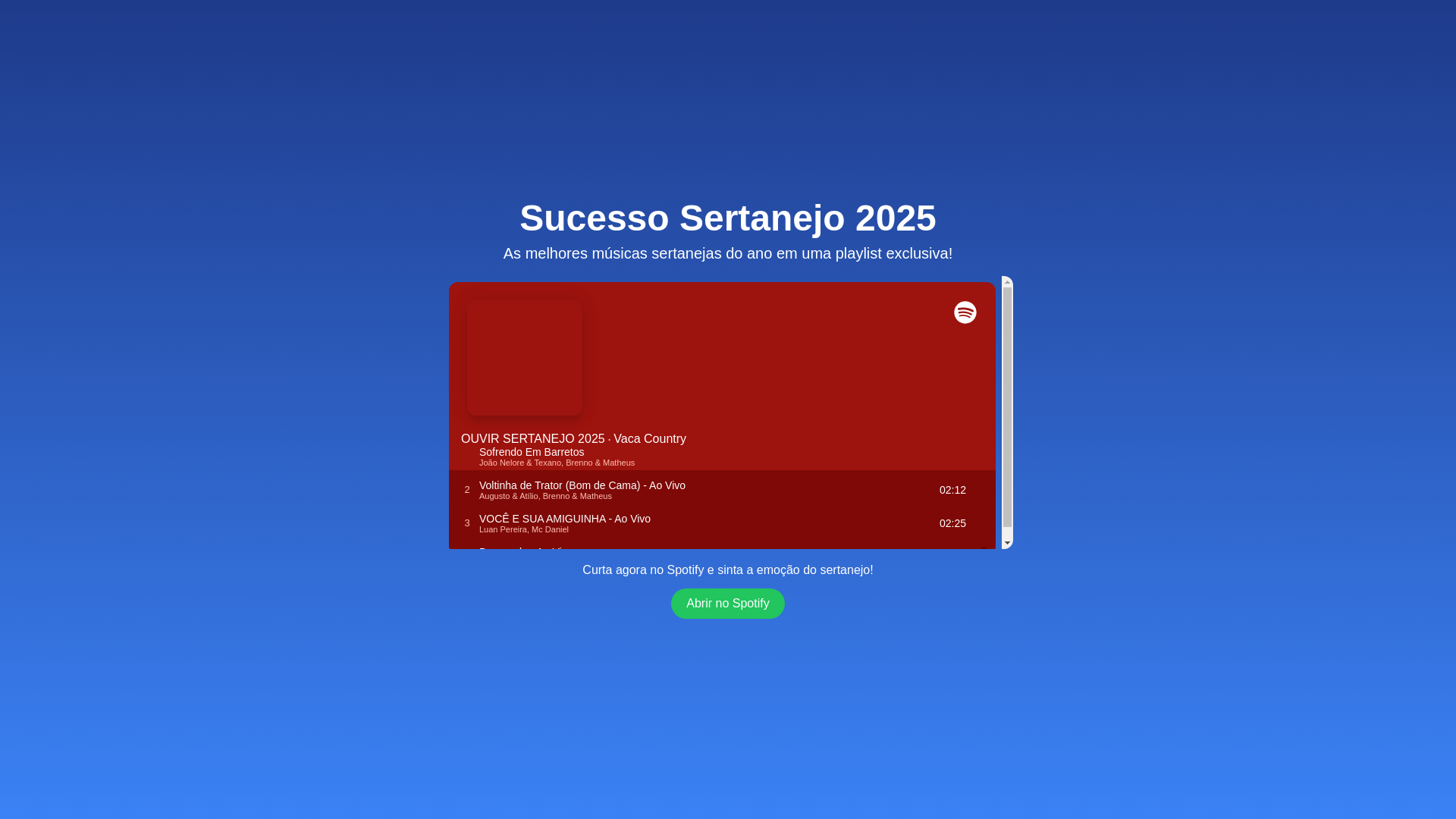 website screenshot of https://ouvirsertanejo.com.br/