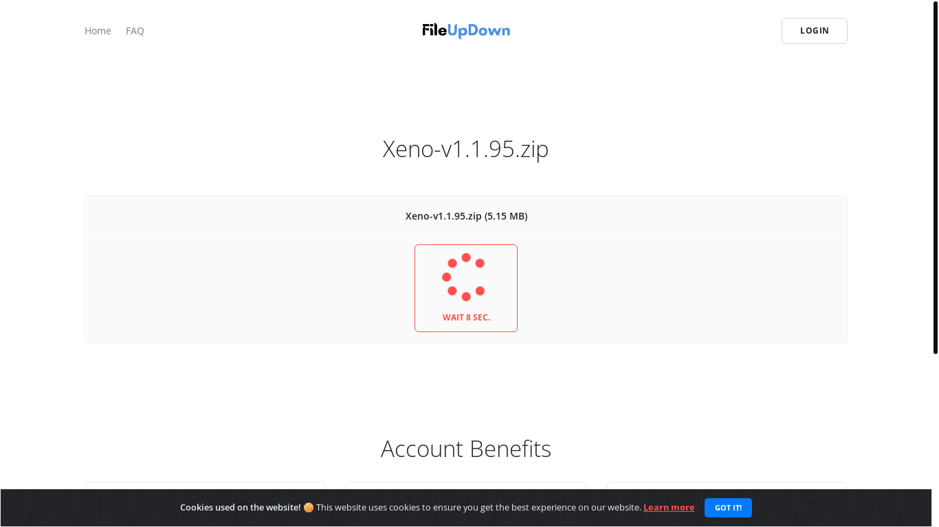 website screenshot of https://fileupdown.com/12057458019be9ee#