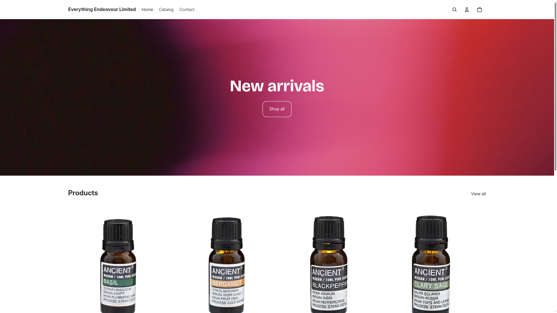 website screenshot of https://everythingendeavourlimited.com/