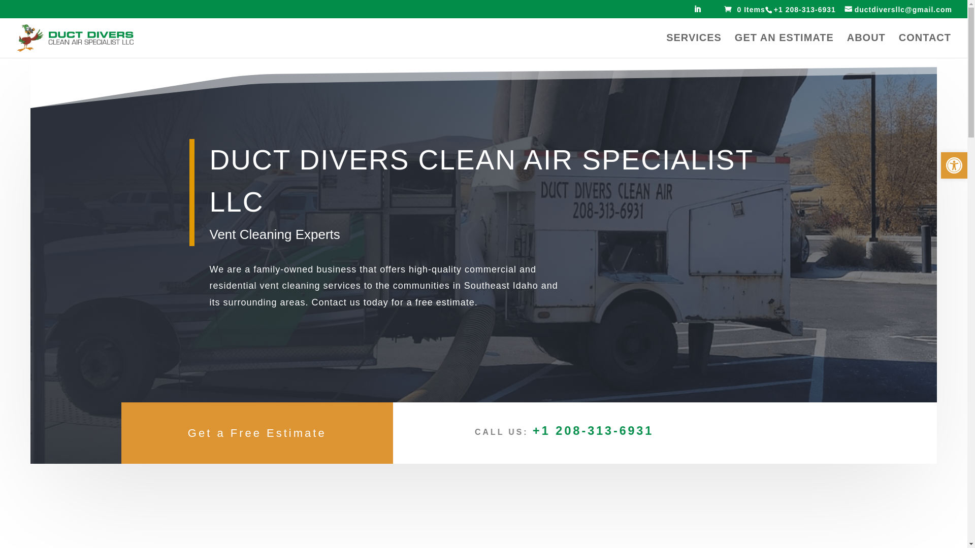 website screenshot of https://ductdiverscleanair.net/