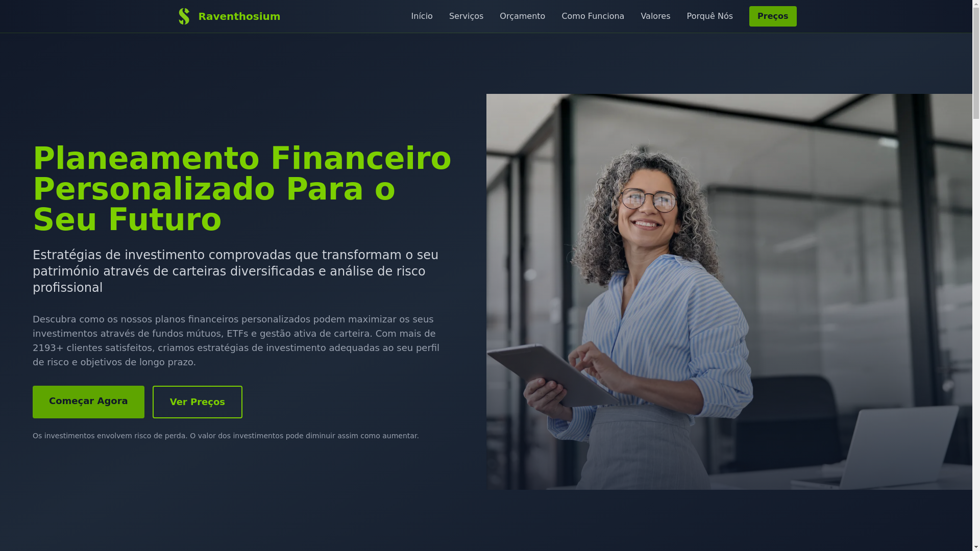 website screenshot of https://raventhosium.com